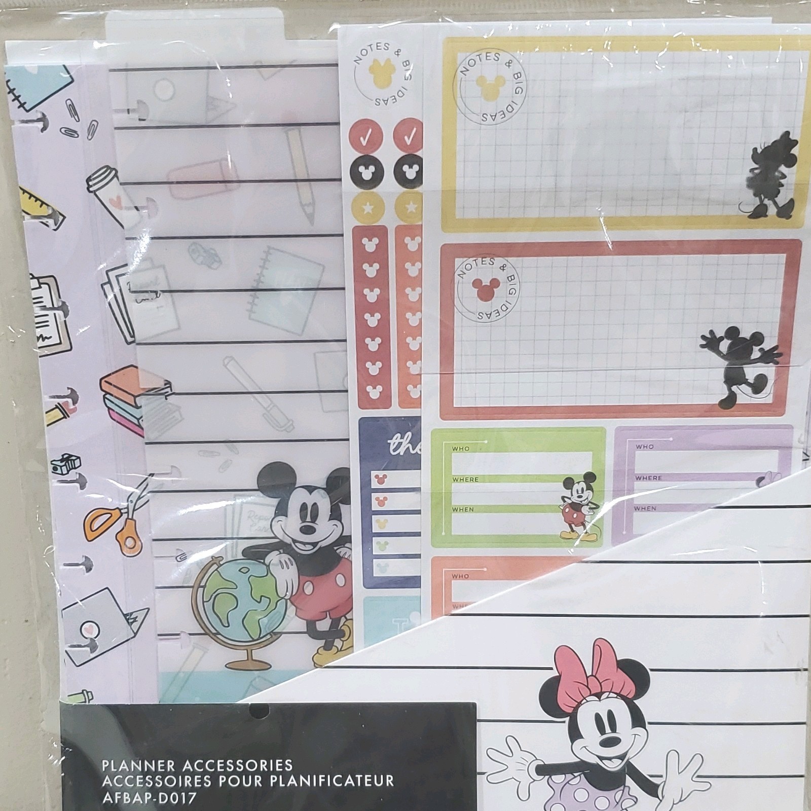 Disney Happy Planner Accessories Teacher Mickey Minnie 77pc AFBAP-D017 New