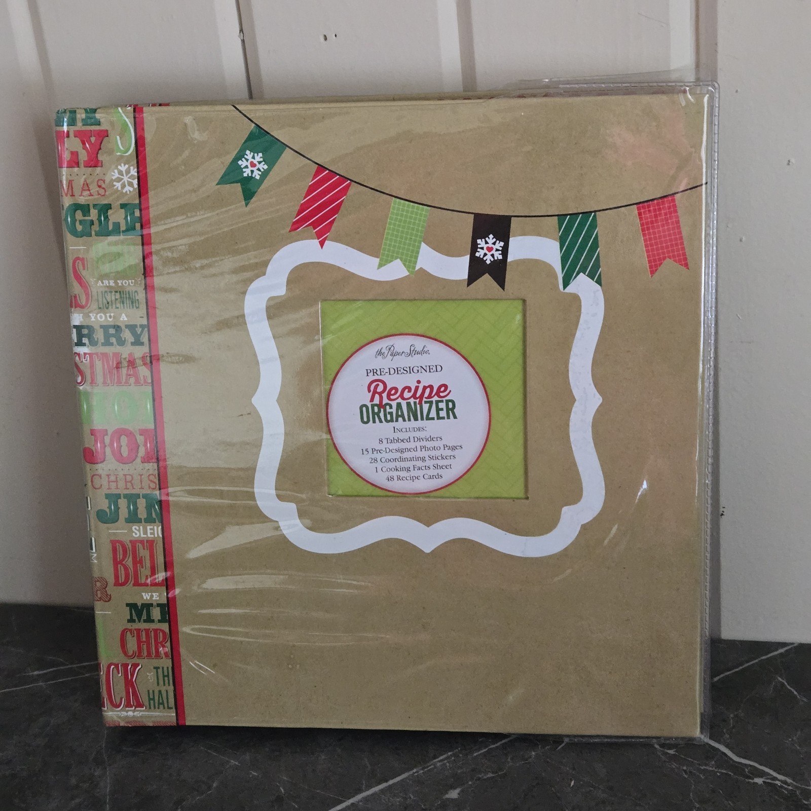 The Paper Studio Recipe Organizer Binder with Tabbed Dividers and Stickers