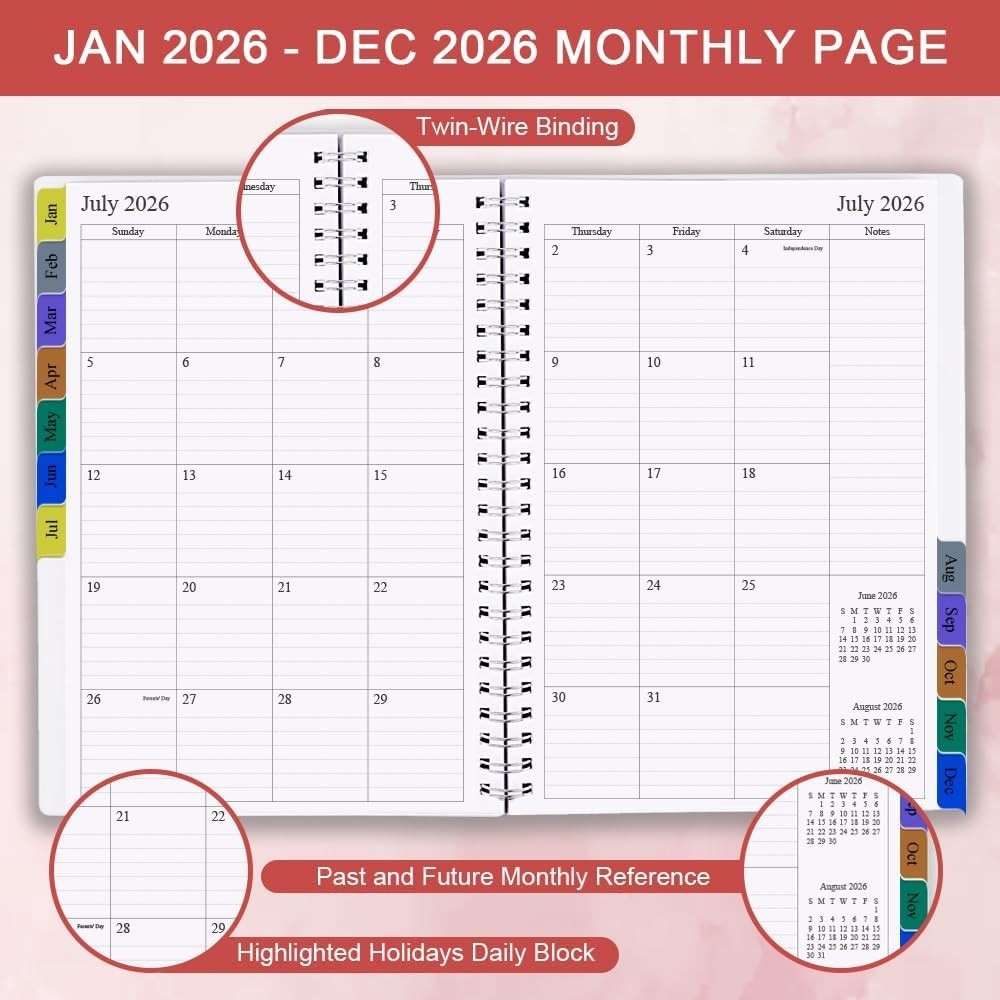 Compact 2026 Planner: Flexible Cover, Ample Notes & Inner Pocket for Essentials