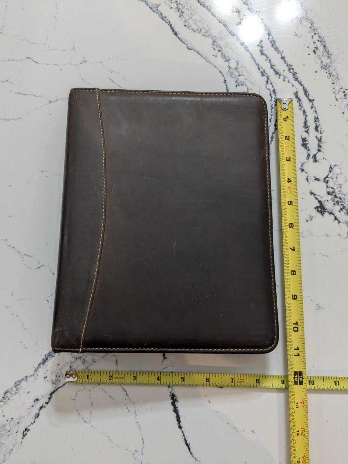 VTG Franklin Covey Brown Leather Zip Planner Folio Riverwood USA Made **READ**