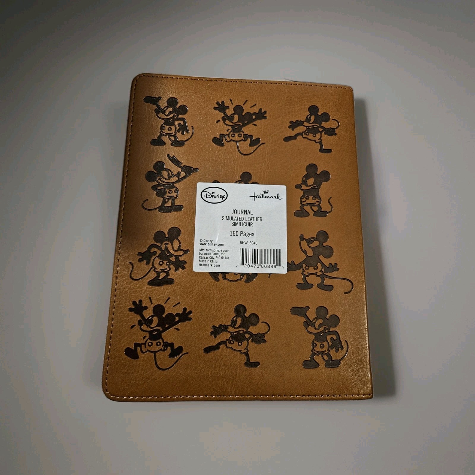 Disney Mickey Mouse Faux Leather Hardcover Journal Notebook – NWT