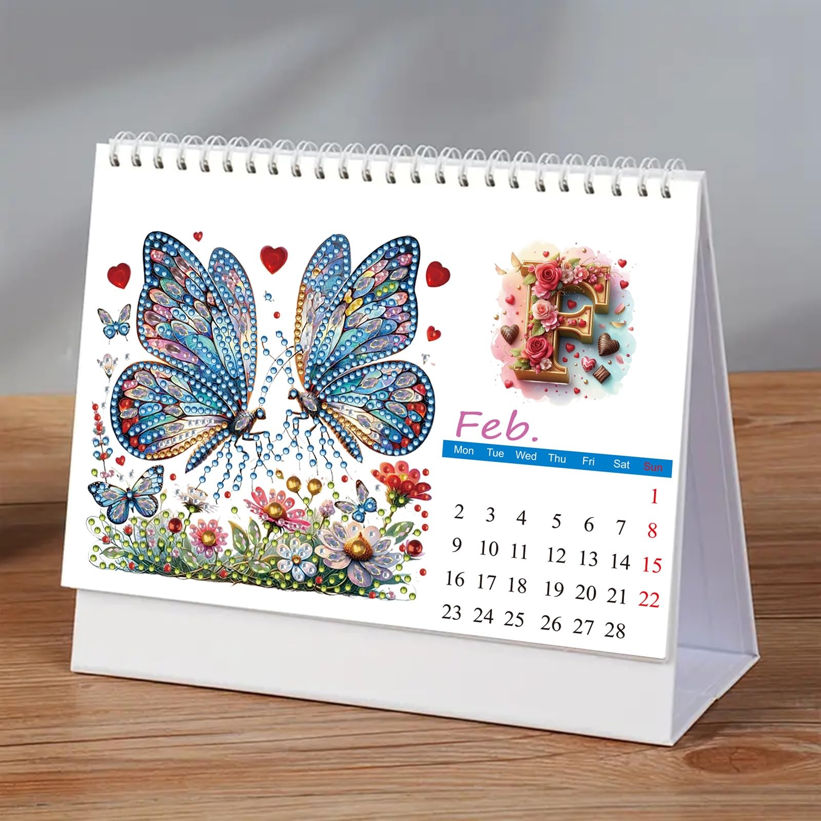 DIYDeligths Diamond Art Painting Desk Calendar 2026 Monthly Flip 2026-B