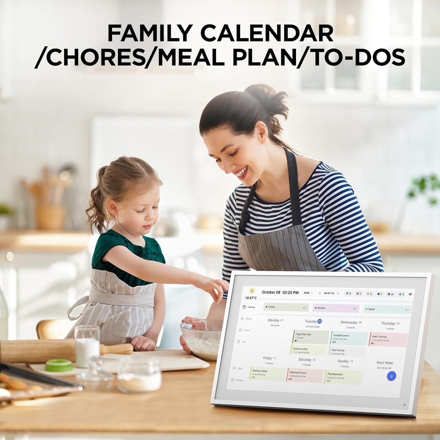10.1″ Digital Calendar, Meal Planner, Duty Chart, to Do List,HD Smart Touch S…