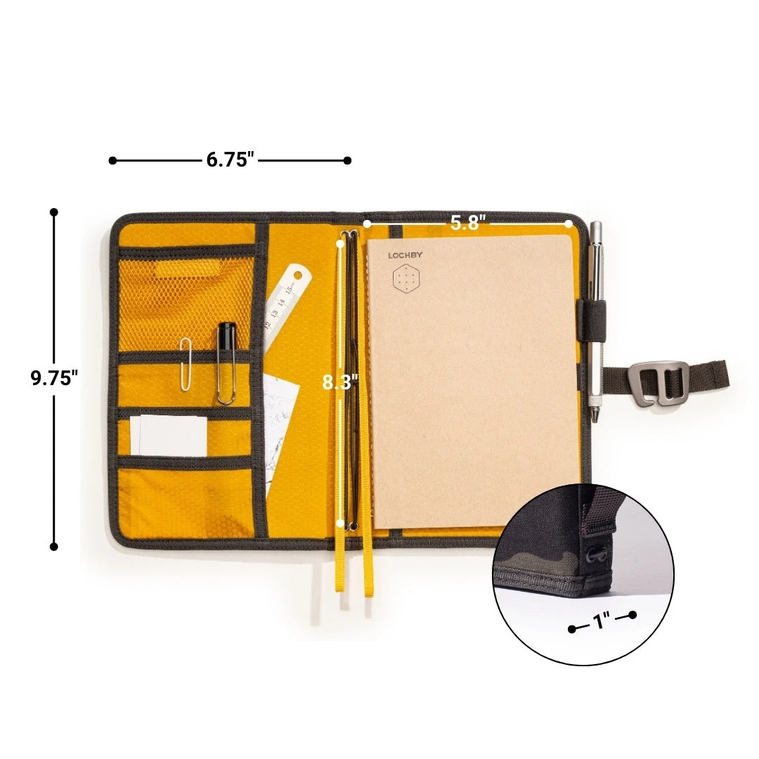 Lochby Field Journal Black Camo A5 Planner Cover | Water Resistant Waxed Canvas