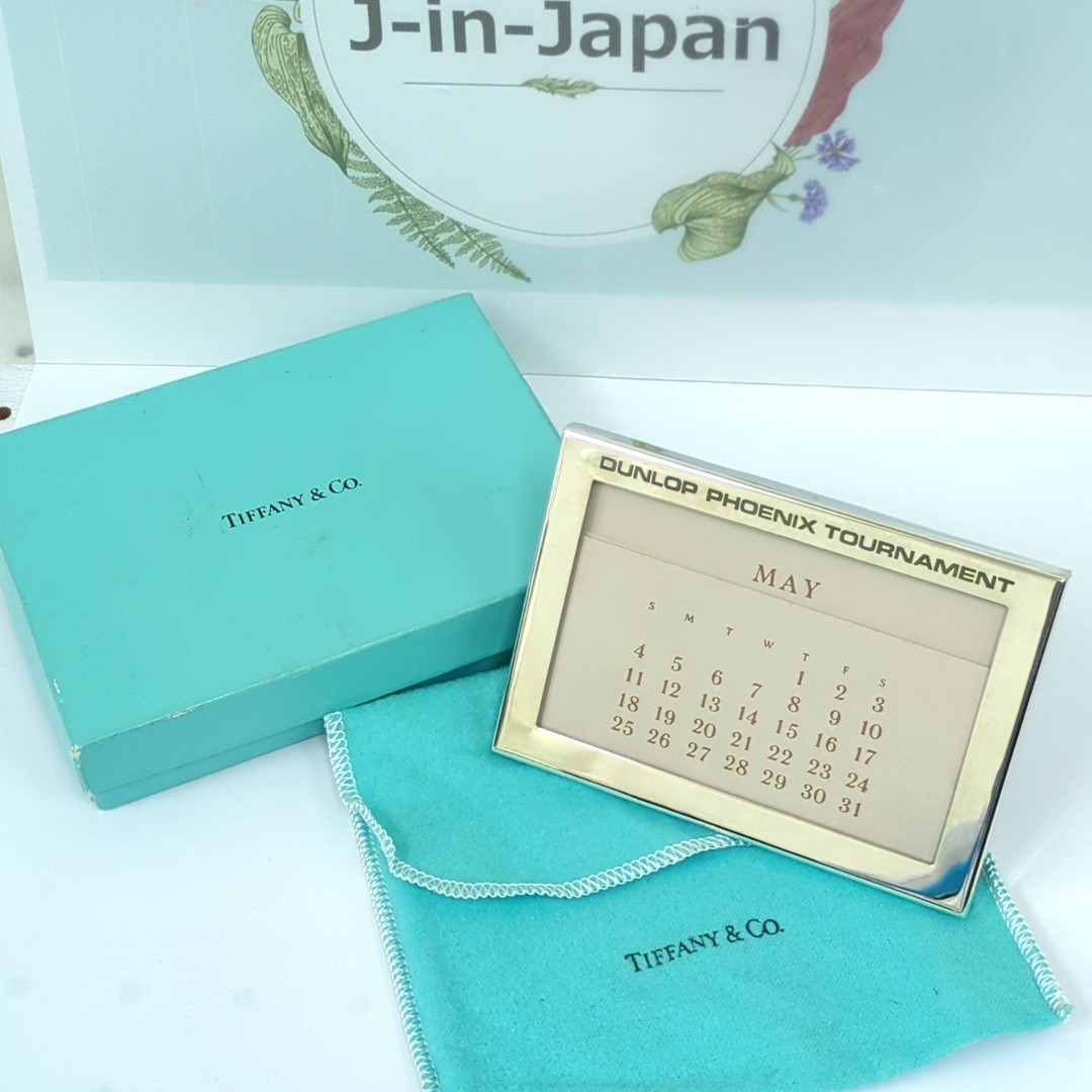 Vintag Tiffany & Co. Desk Calendar Photo Frame Silver Plated Perpetual Calendar