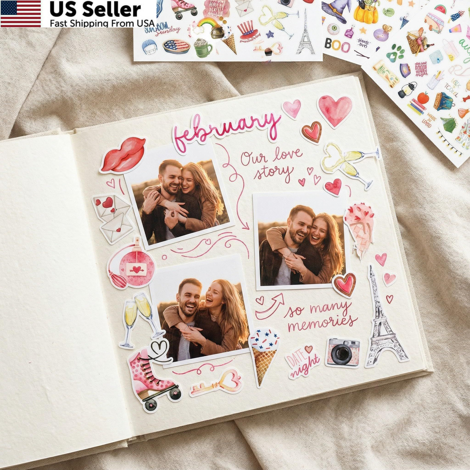Aesthetic Monthly Planner Stickers – Beautiful 8 sheets (6″ x 8″), Colorfuls