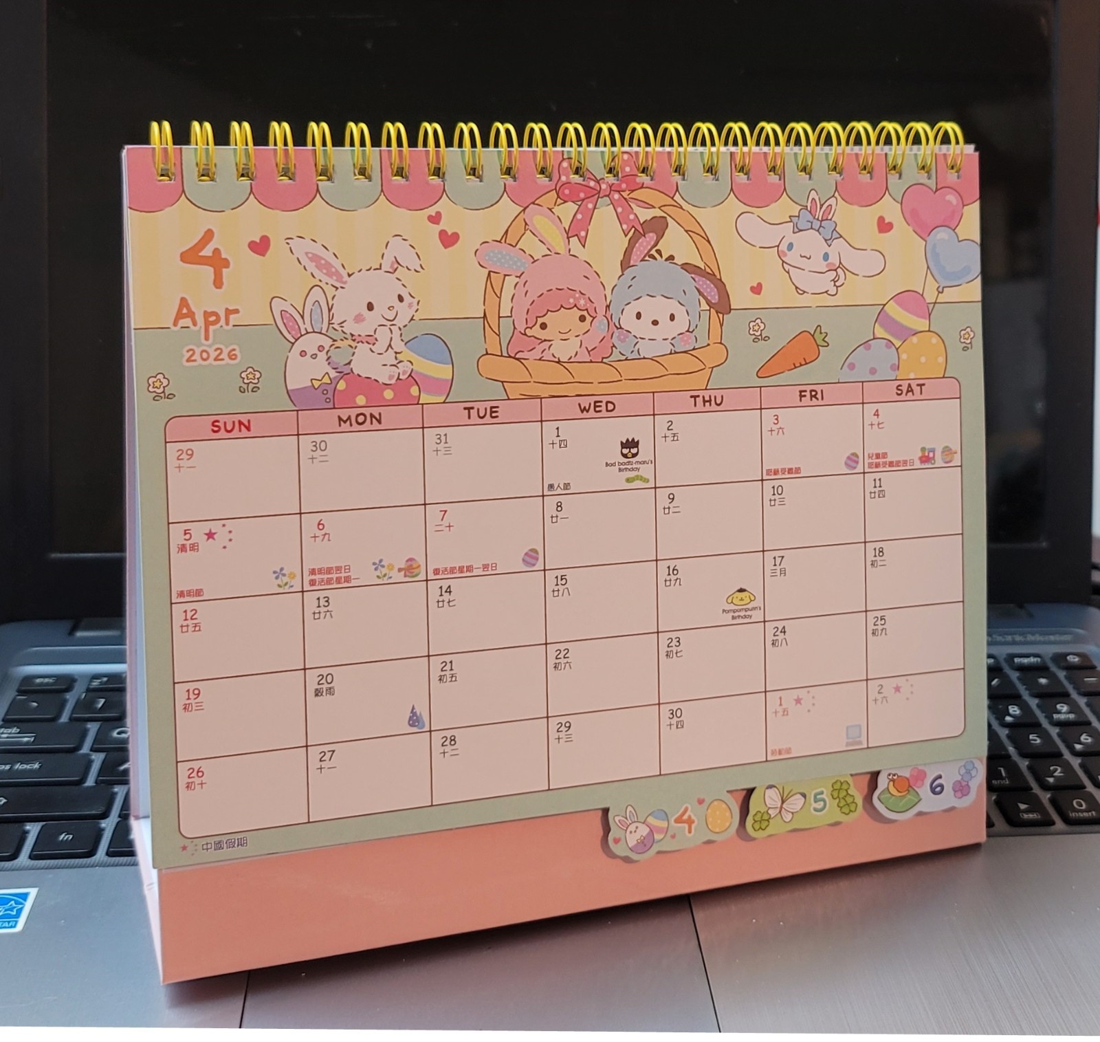 Mix Sanrio Characters 2026 Desk Calendar Monthly & Yearly Planner with Stickers