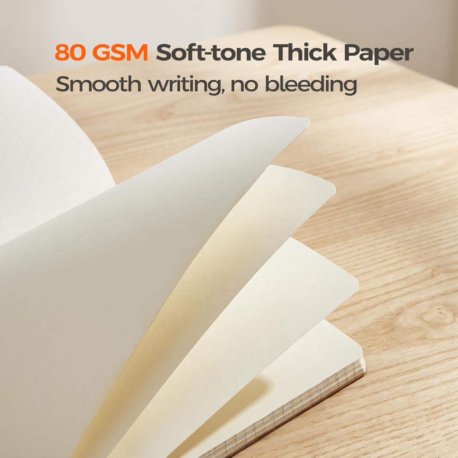 5 Pack Kraft Notebooks Bulk A5, 60 Pages Blank Unlined Journals, 8.3X5.5 Inches,