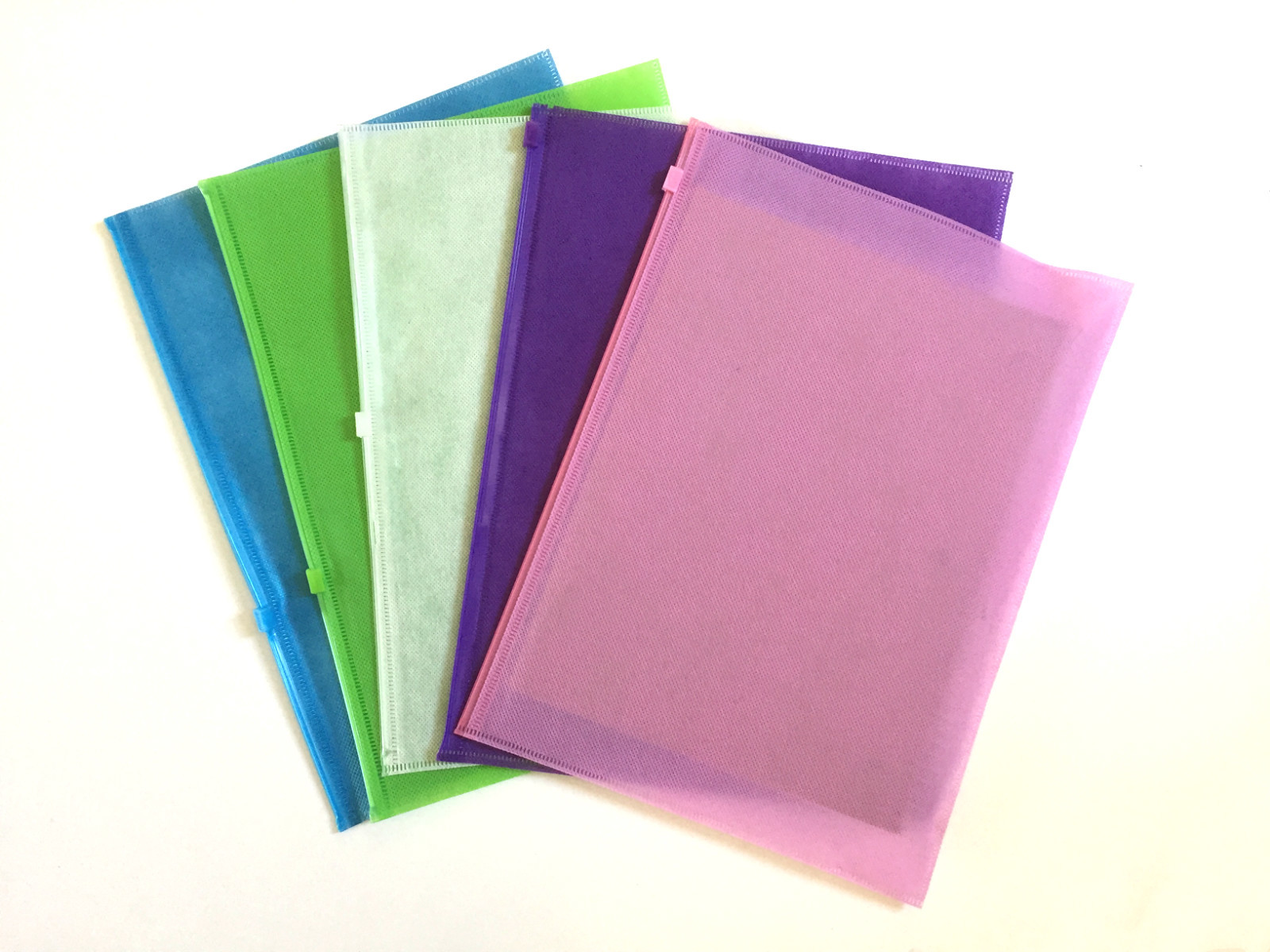 New A4 Waterproof Fabric & Clear Plastic Document Bag Paper File Folder 5-Pack