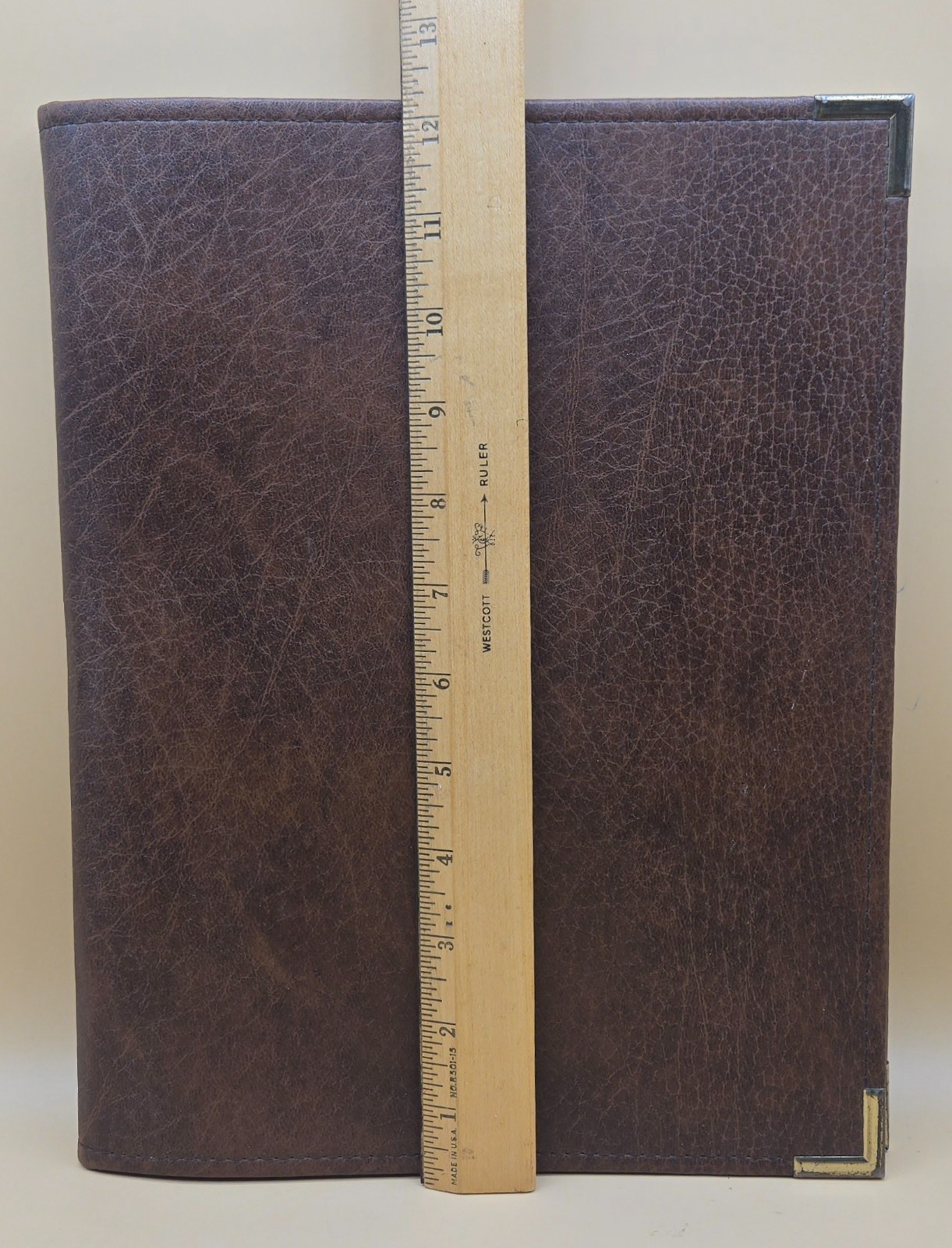 VINTAGE Executive ScanCard Systems Organizer Brown Leather Binder 12.25″x9.25″