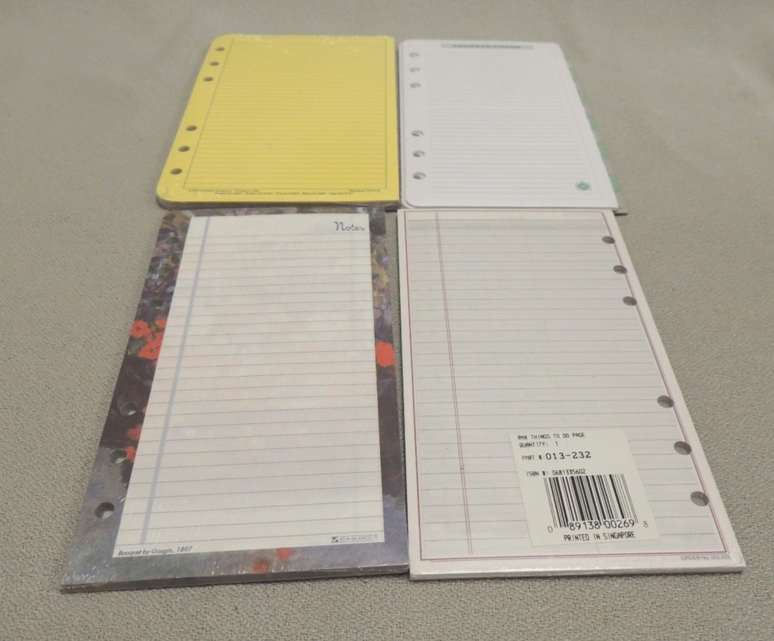 DAY-TIMER/Day-Runner & more Lined / Address / To Do – 6 RING- 3 3/4″ x 6 3/4″