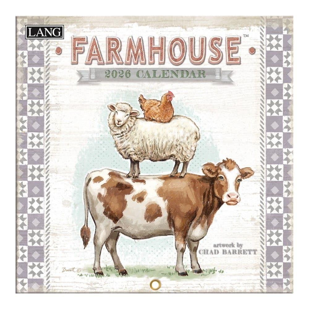 Lang, Farmhouse 2026 Mini Wall Calendar, 7” X 7”, 7″W x 0.2″H, 2026