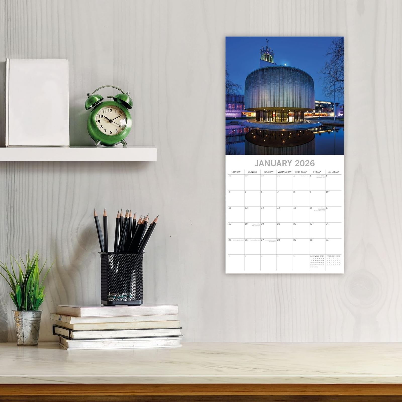 The Gifted Stationary 2026 Square Wall Calendar, Newcastle, 16-Month Scenic…