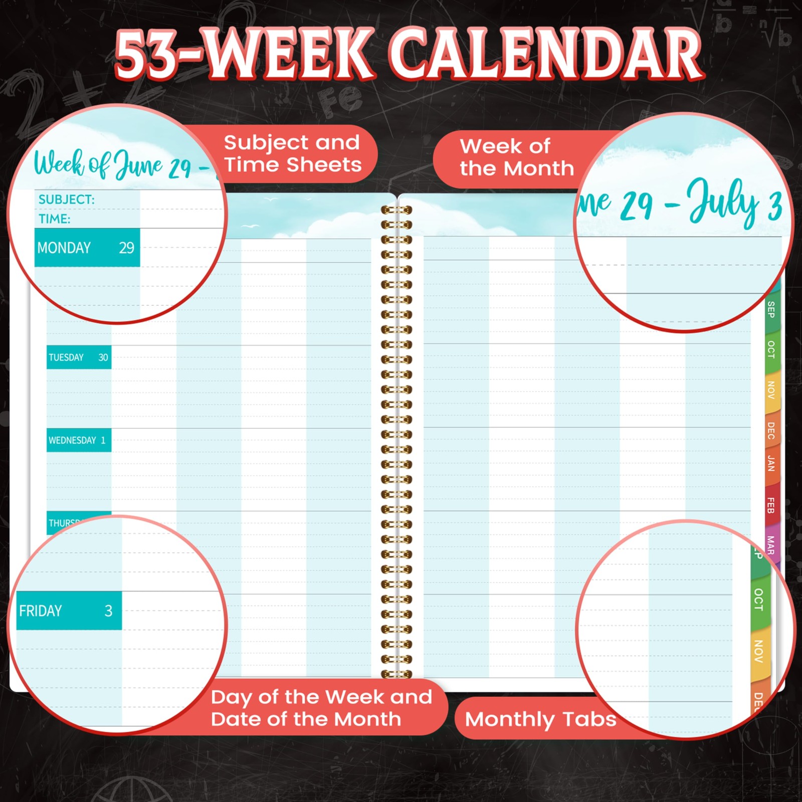 Teacher Planner 2026-2027 – 9 x 11 inches, Black
