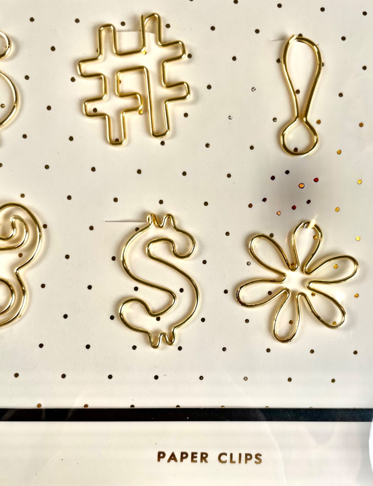 KATE SPADE STATIONERY GOLD PUNCTUATION NOVELTY PAPERCLIPS GIFT NWT NEVER OPENED