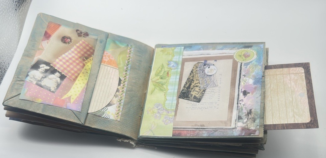 Hand Made Junk Journal 6×5 Inches Memories Themed Medium Is Brown Paper Bags