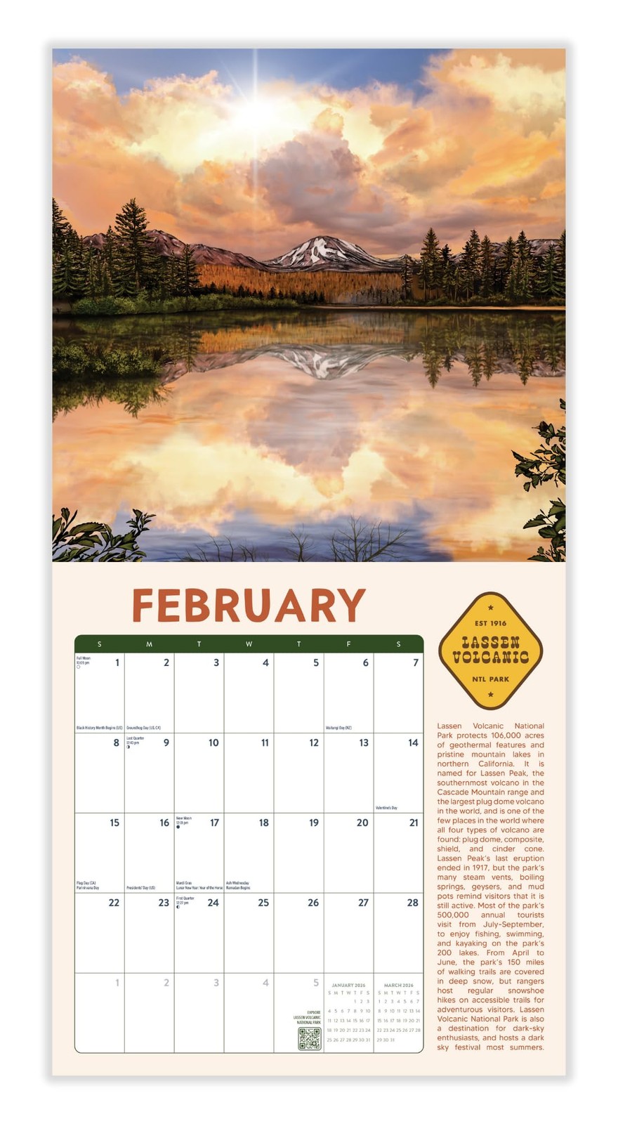 National Parks 2026 Calendar | Illustrated Poster Art 2026 Illus. Nat’l