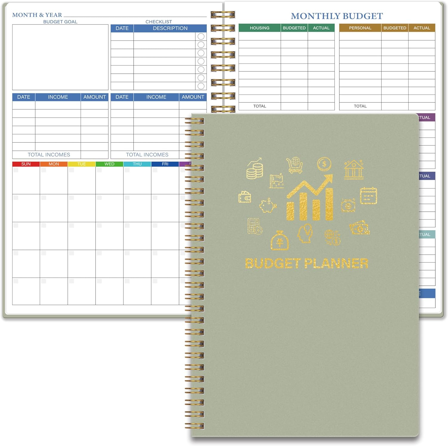 14-Month Undated Budget Planner, Expense & Debt Tracker, Financial Organizer