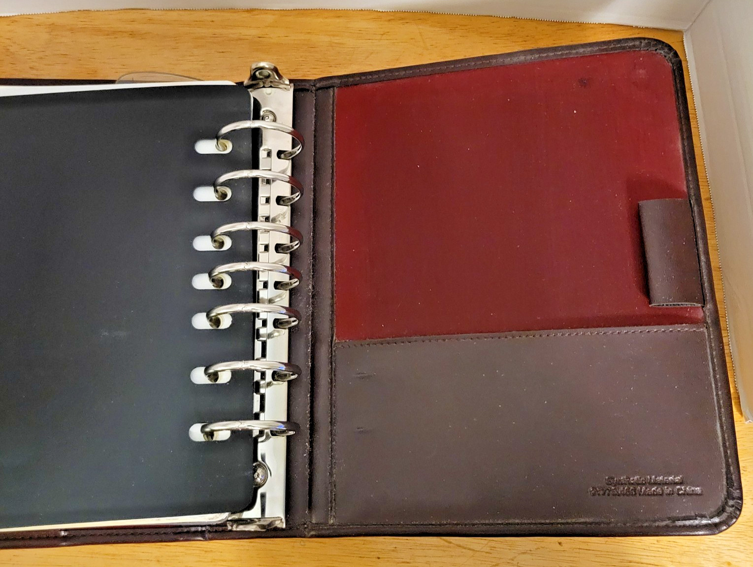 Brown Franklin Planner Classic Size 8″x9″ Open Vinyl 7 Ring Planner