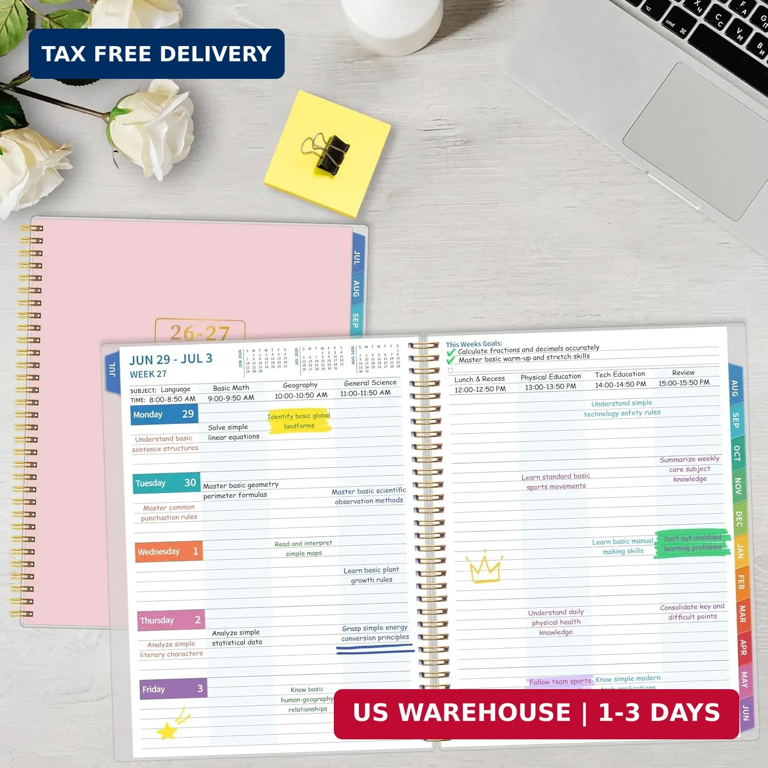 Teacher Planner 2026-2027, Teacher Planner for Academic Year, July 2026 – June 2