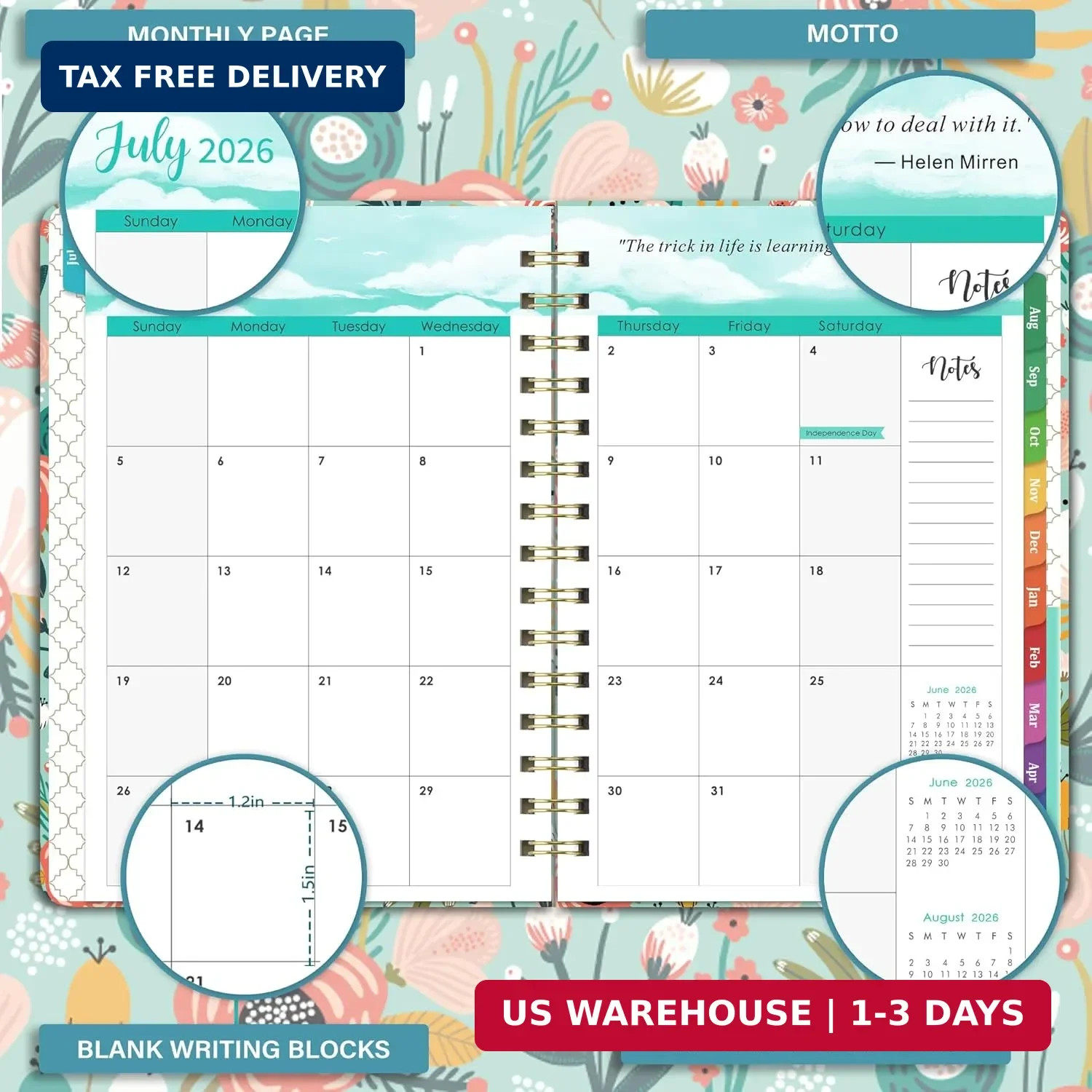 Planner 2026-2027 – Weekly Monthly Planner form July 2026 to June 2027, Academic