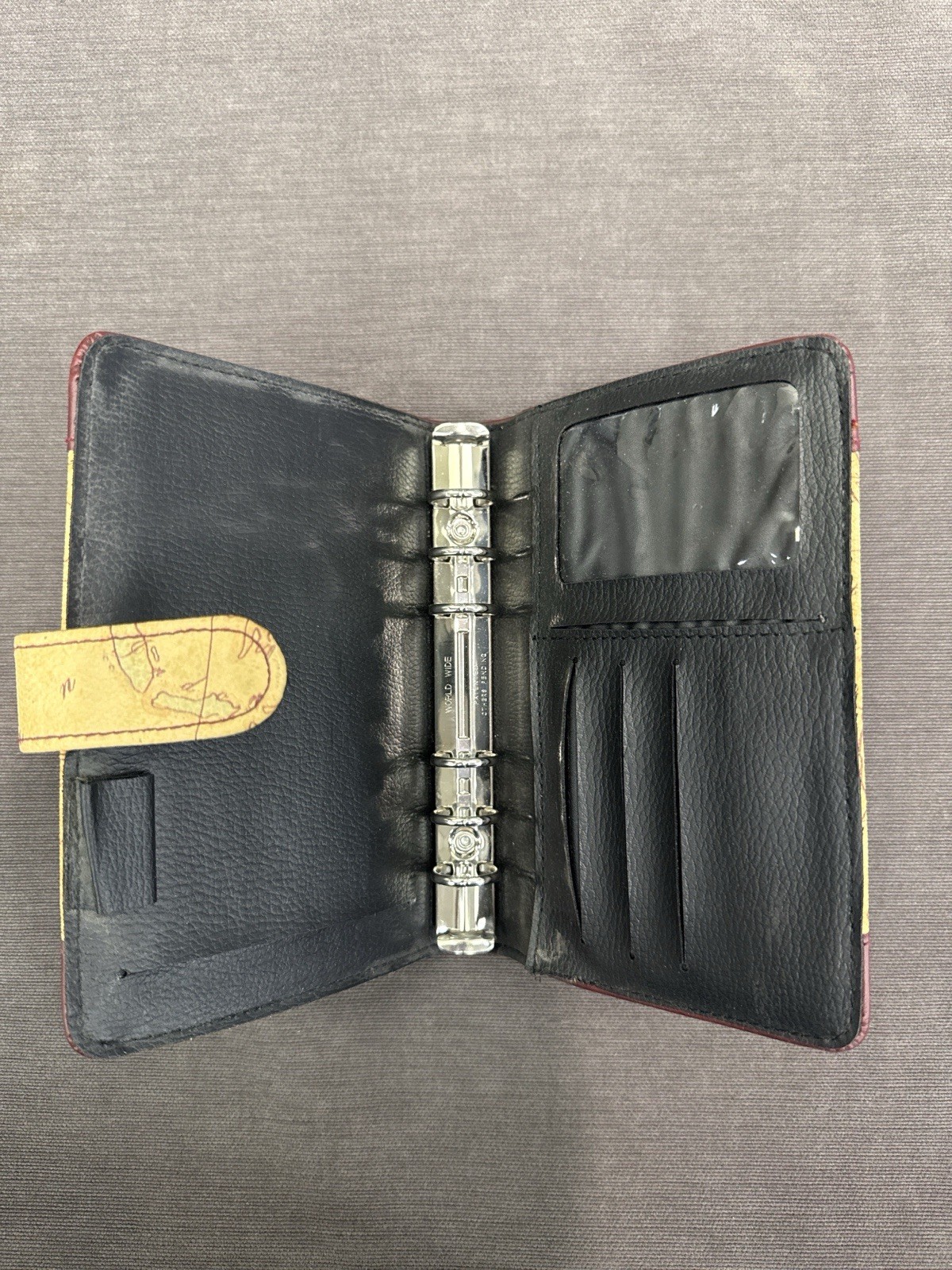 Vintage Map Print 6 Ring Pocket Planner Organizer Binder Wallet