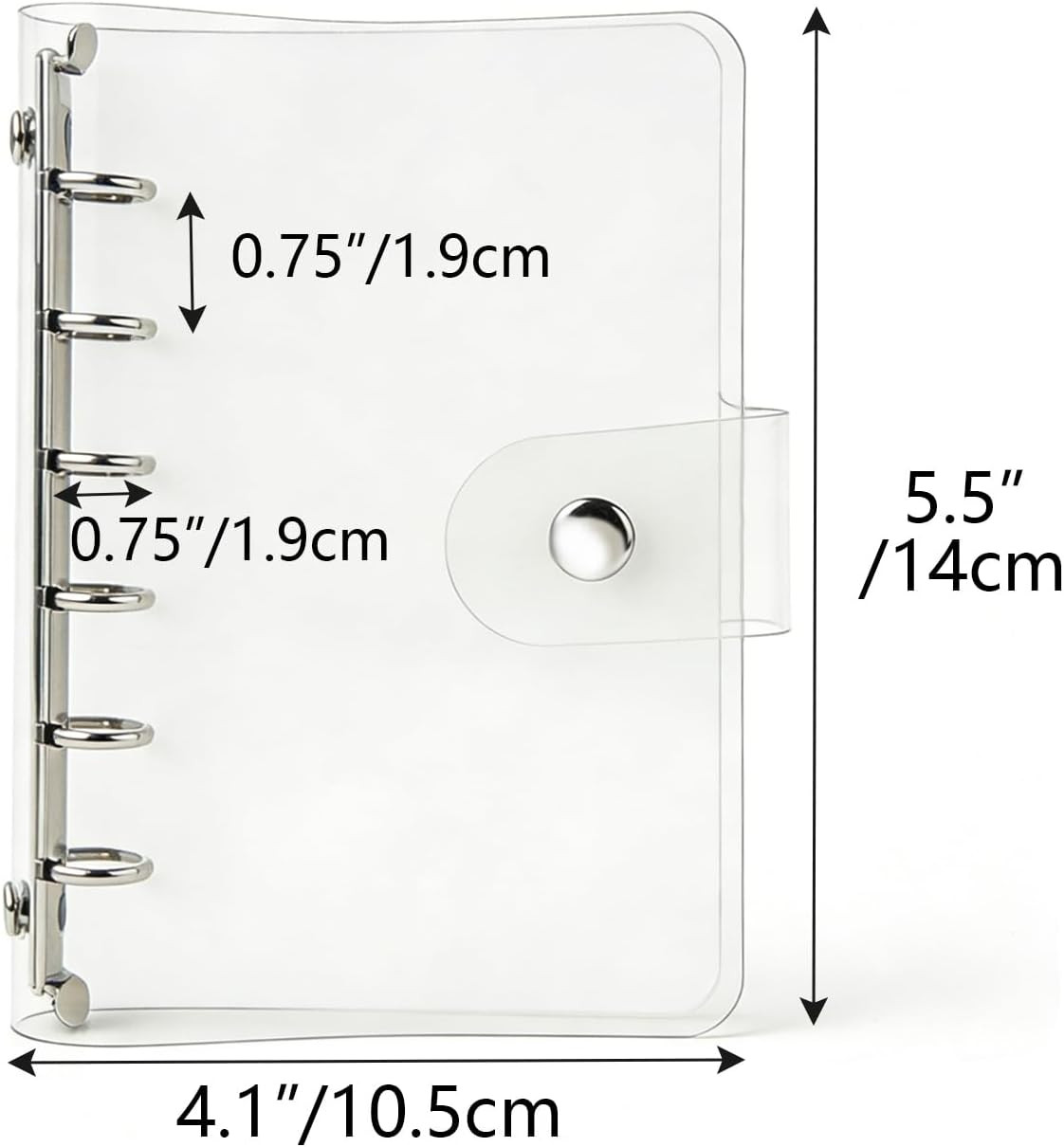 Natsumebasics A7 Binder 6 Ring Budget Binder Clear PVC Planner Cover Notebook Sh
