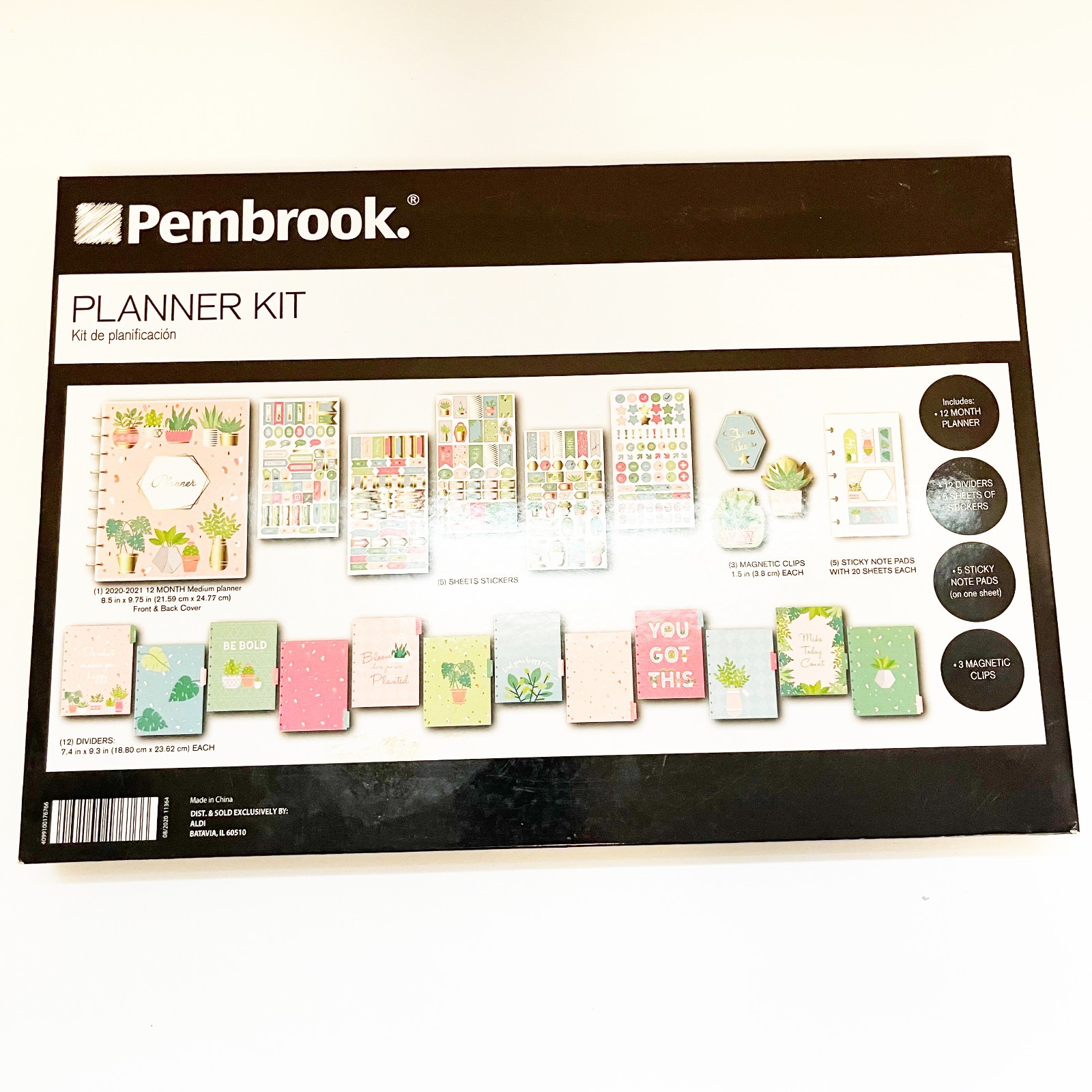 Pembrook Planner Kit 12 Month Planner Stickers Dividers Clips Notes New DIY