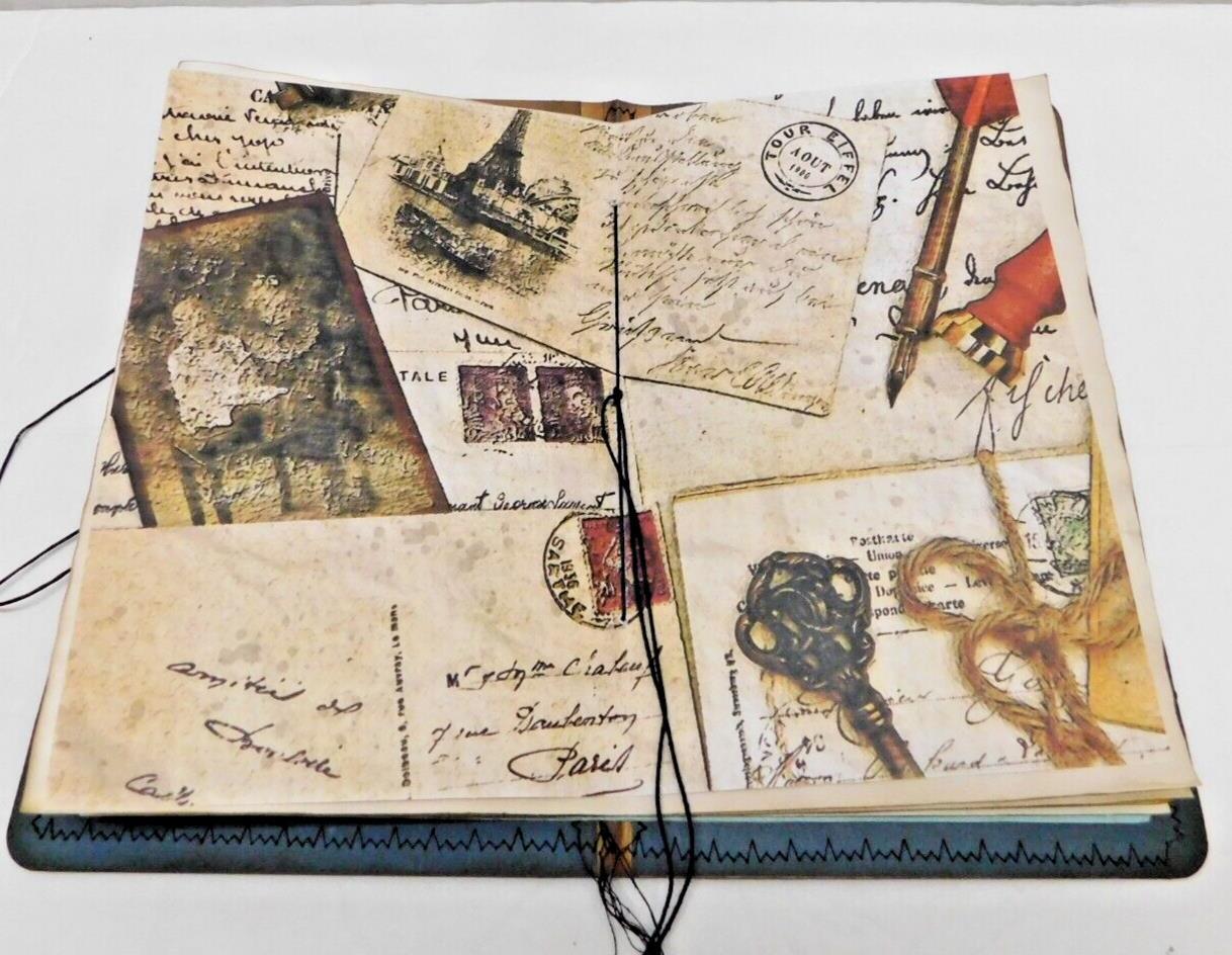 Junk Journal Handmade Blank Coffee Dyed Papers 64 Pages & Ephemera D