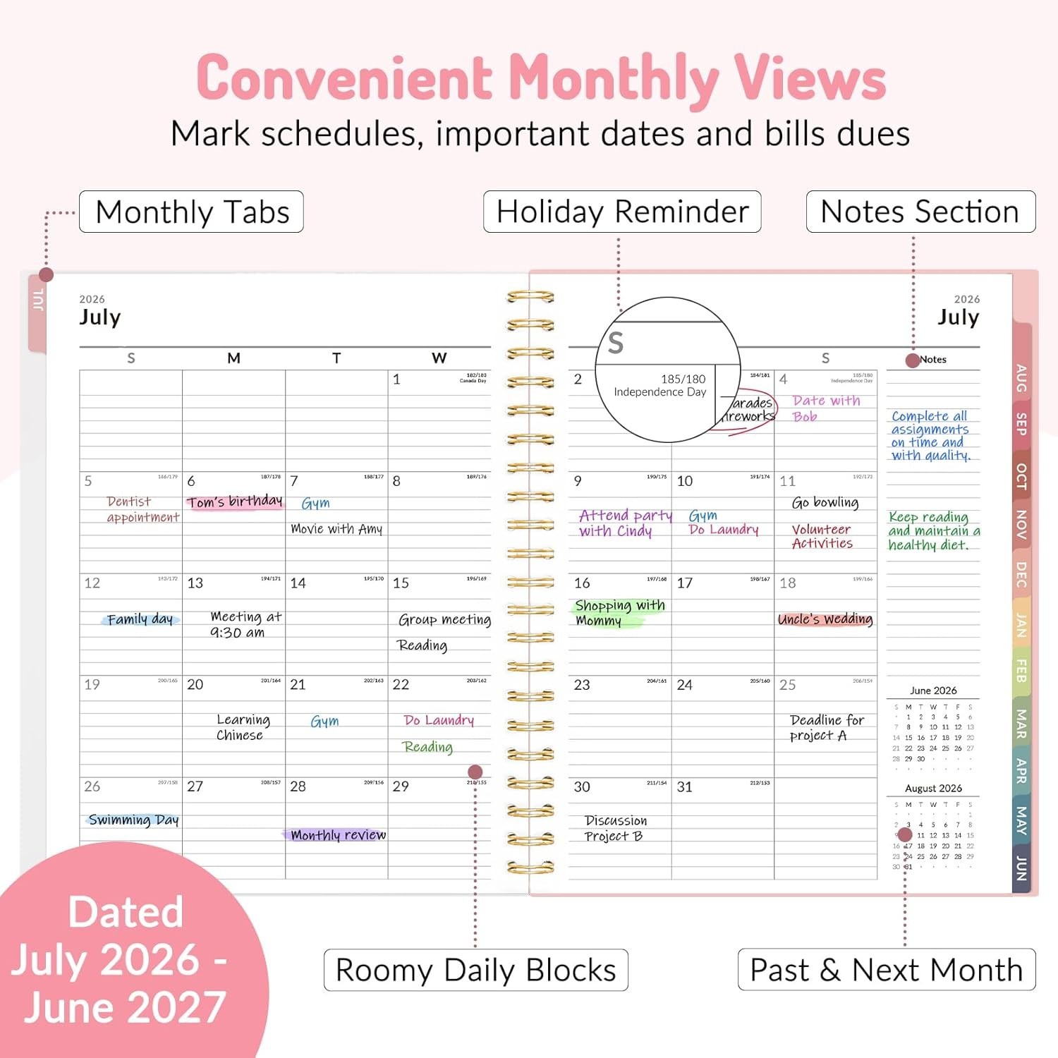 Teacher Planner 2026-2027 – 8.5×11 Academic Planner with 7 Subjects in Purple