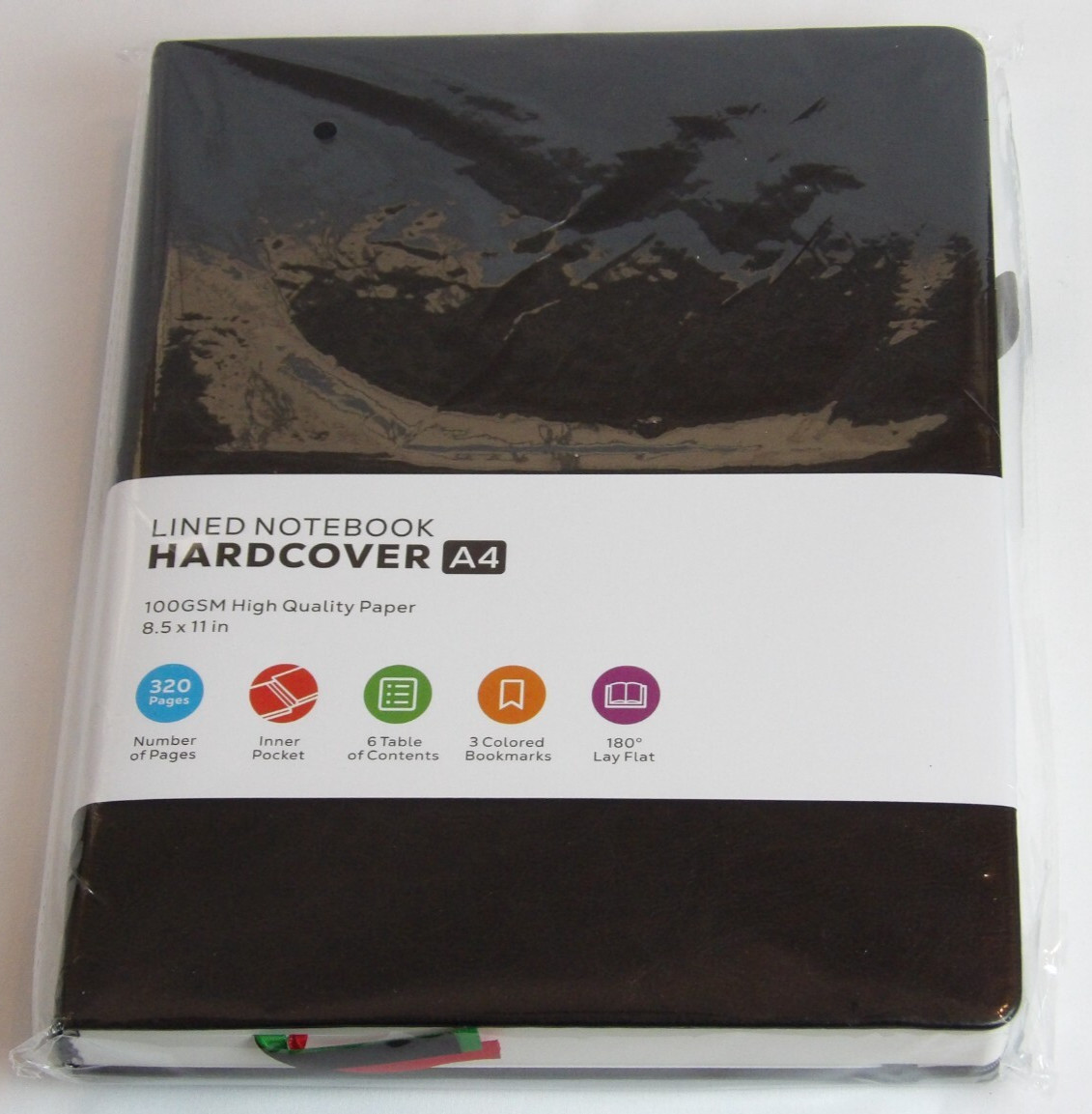 A4 Lined Notebook Hardcover Black – 100GSM High Quality Paper 8.5 x 11 In 320 Pg