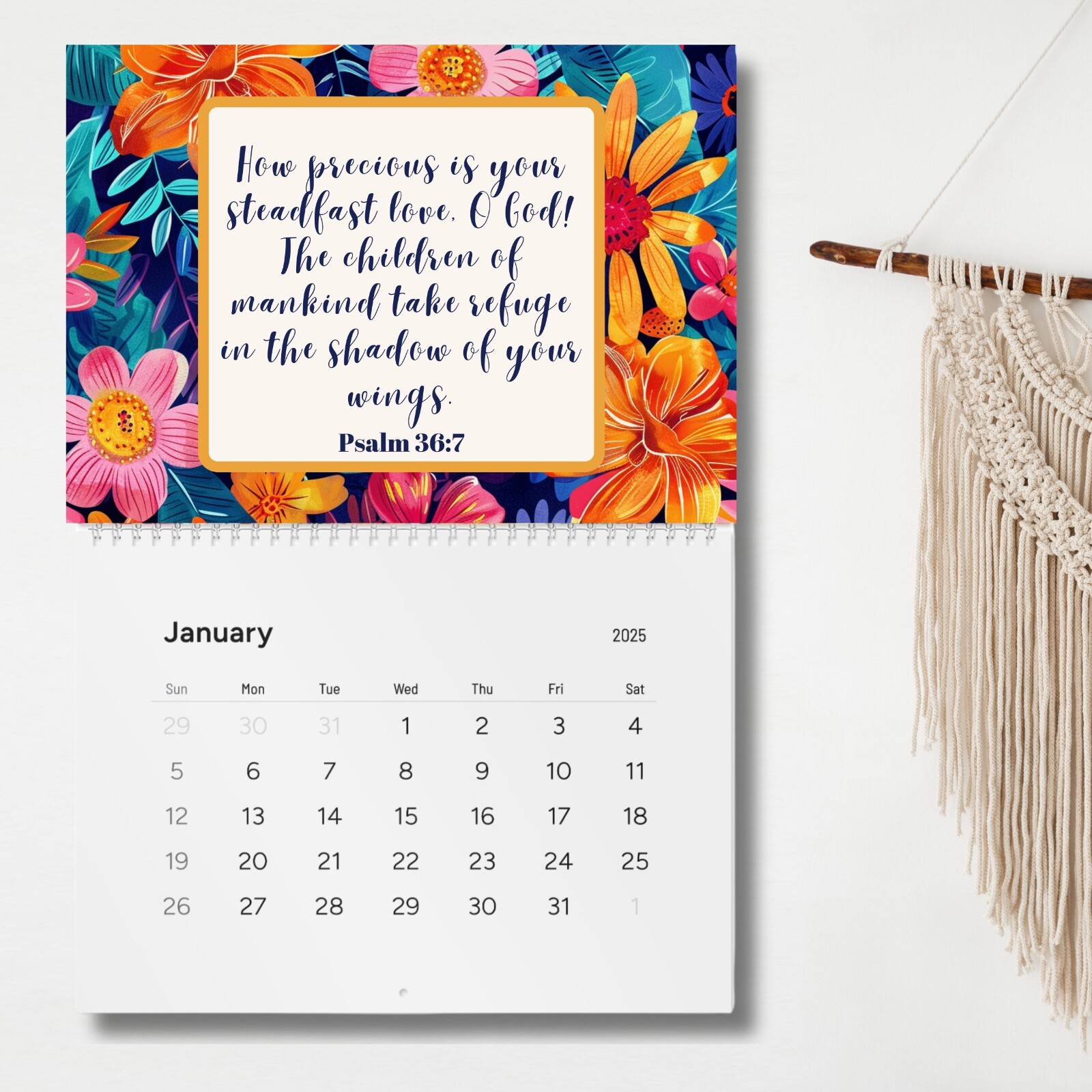 2025 Wall Calendar With bible Verse,12 Month Inspirational Christian 11″ x 8.2″