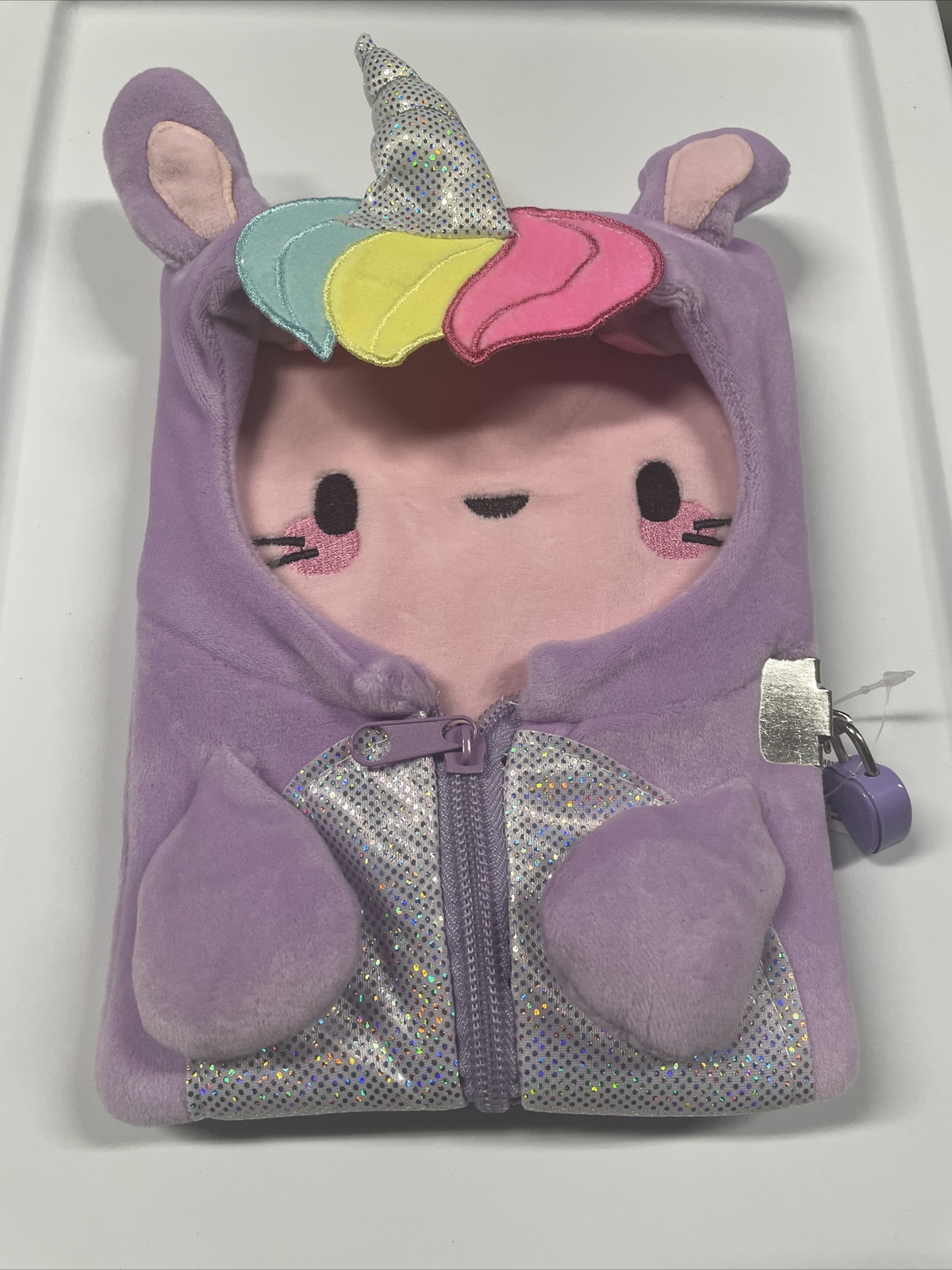 Claires Lockable Purple Hoodie Diary/Journal with Keys Brand New