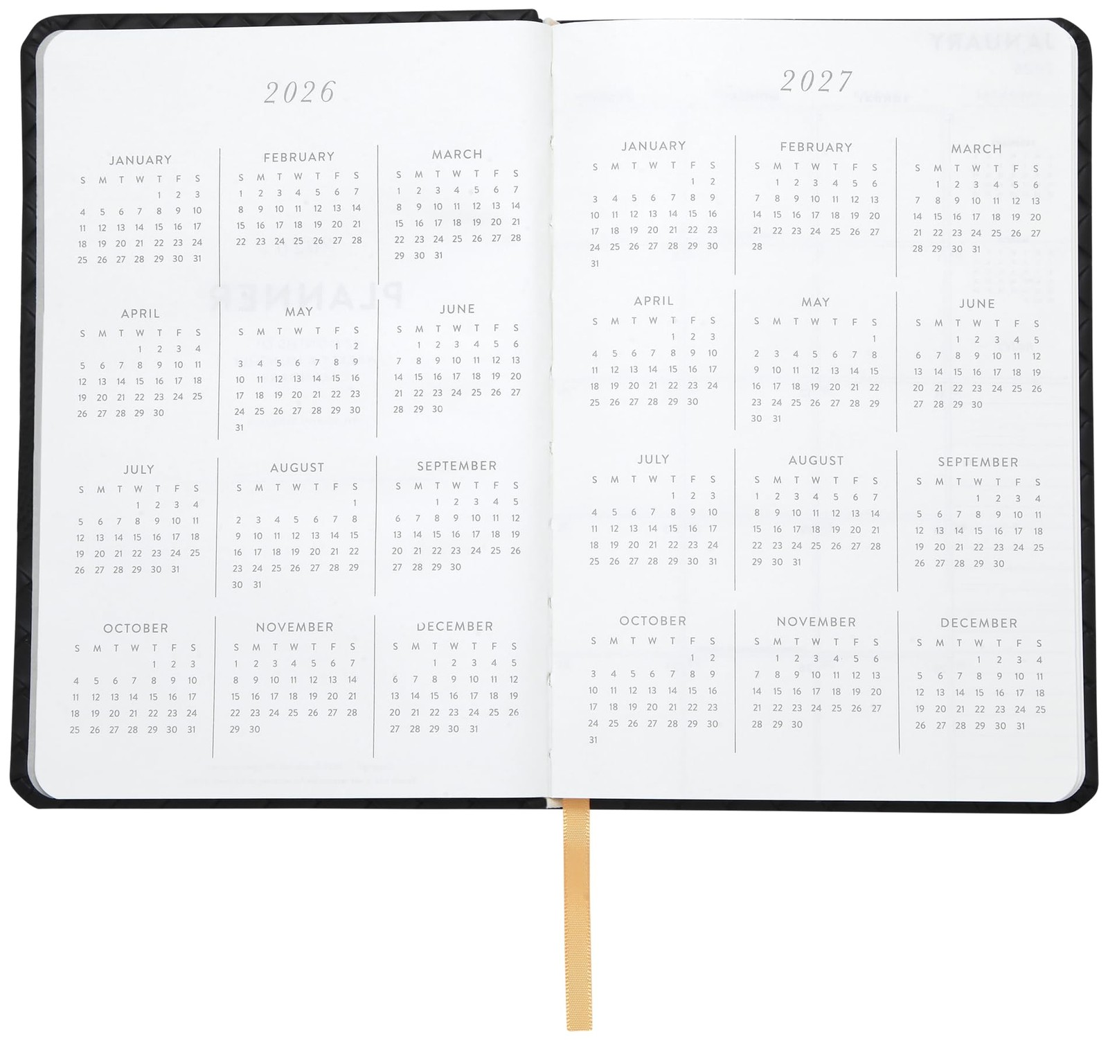 WORLD TRAVELER 2026 Planner – 6×8 Inch Weekly and Monthly 6X8, Black Woven