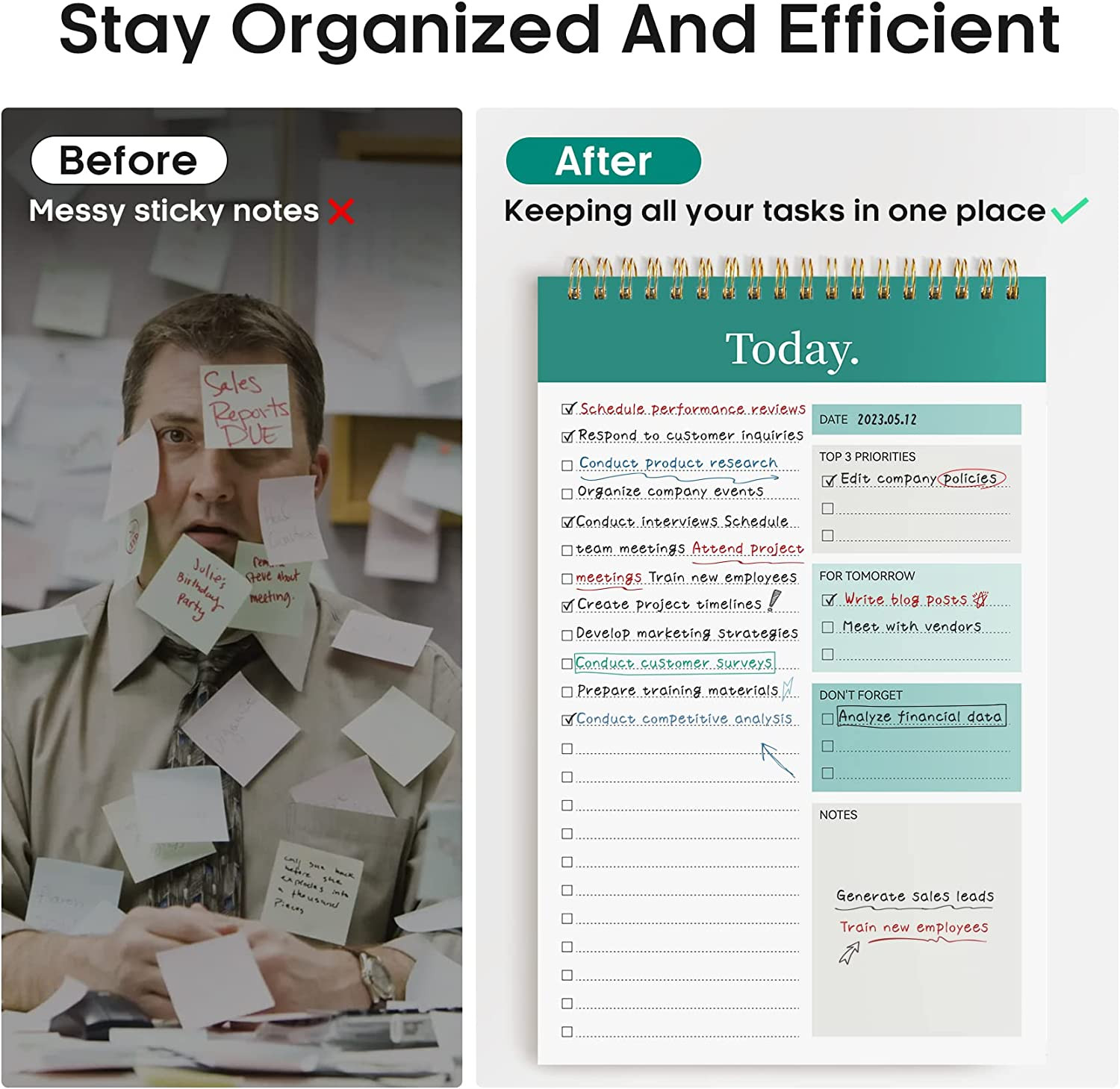 to Do List Notepad – to Do List Notebook for Work with 52 Sheets, 9.8″ X 6.5″, U