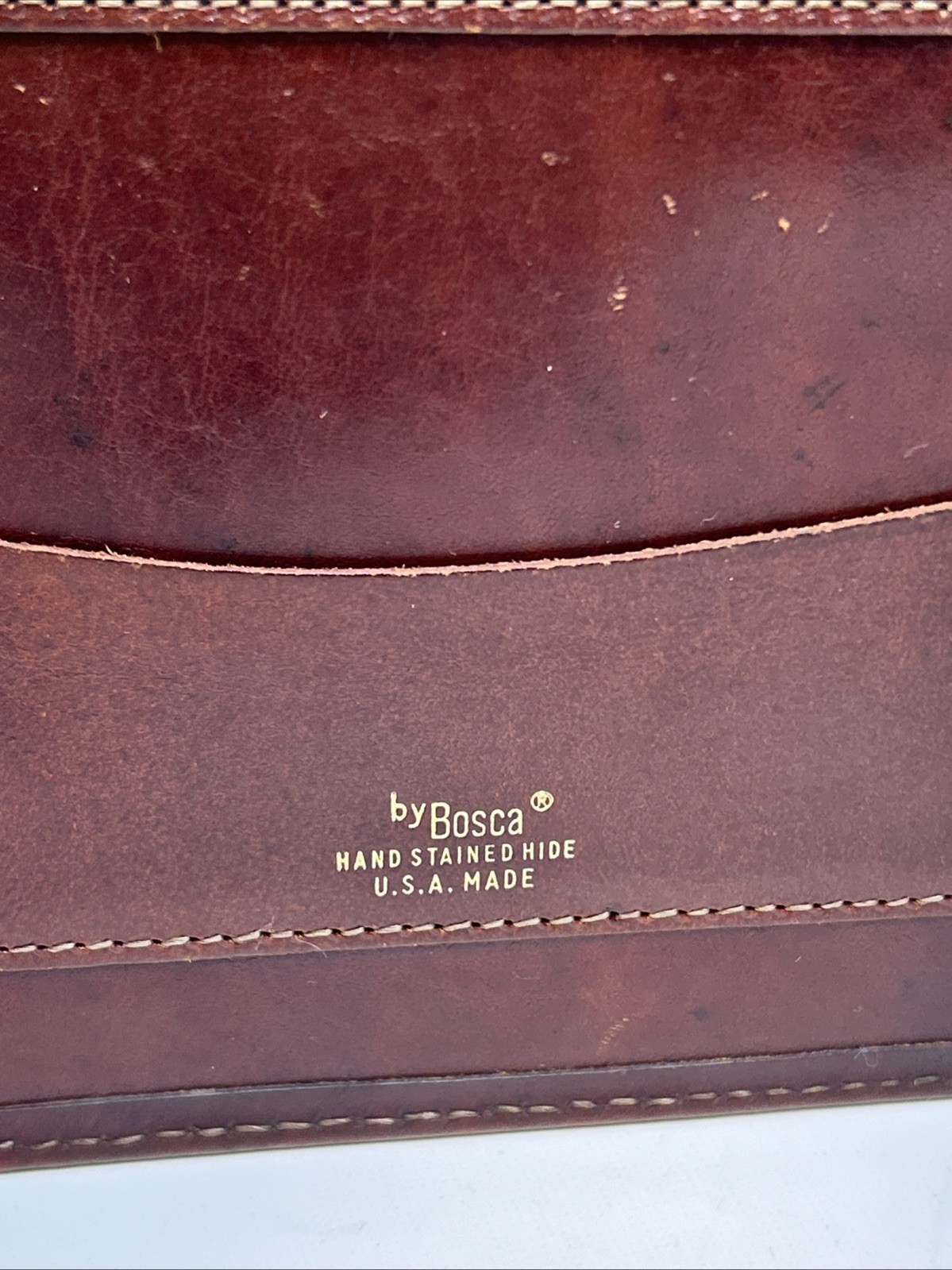 Bosca Leather Portfolio Padfolio Organizer USA Made 9×12″ Brown Notebook Vtg