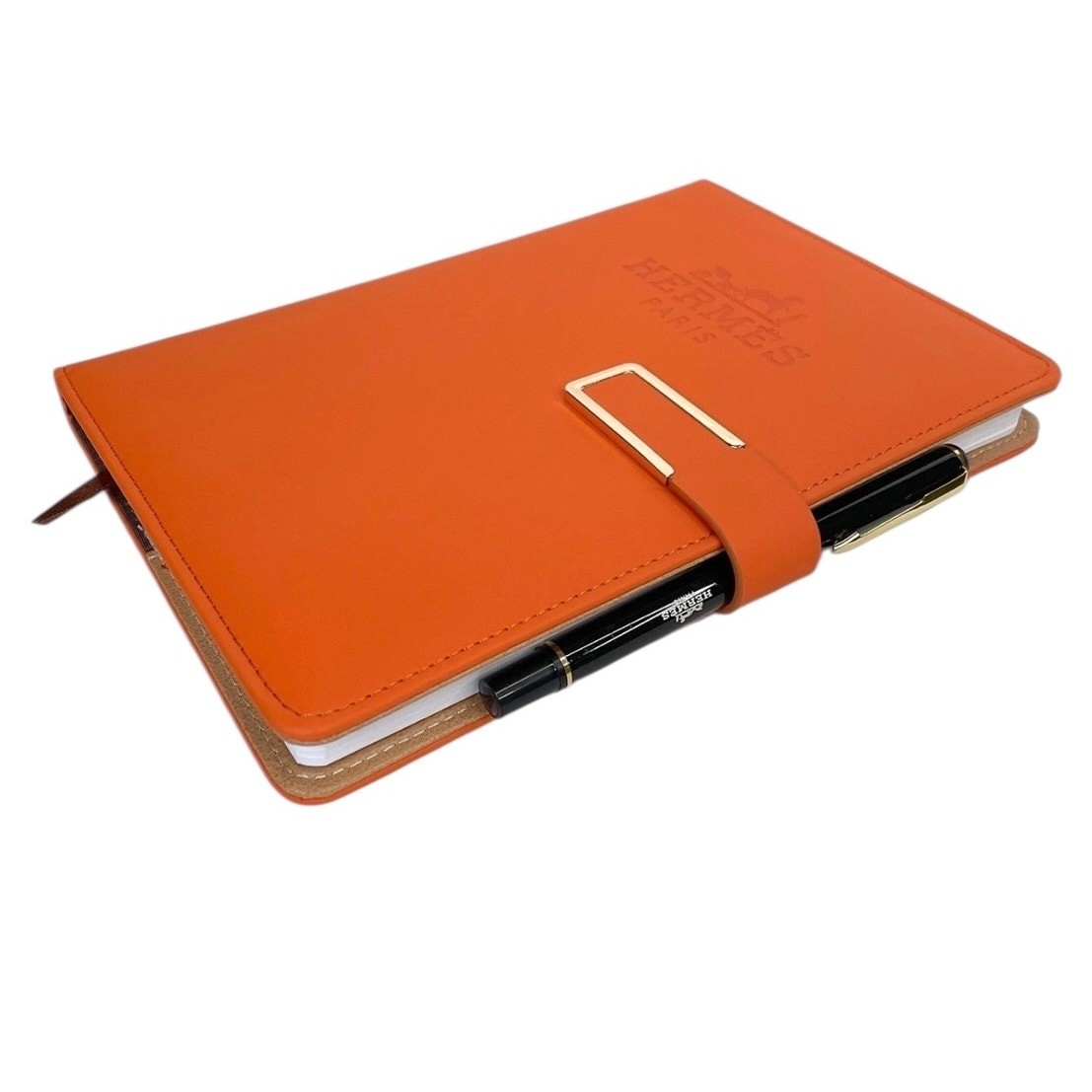 Hermes VIP/GWP Orange Vegan Notebook Journal Magnetic Closure w/ Pen