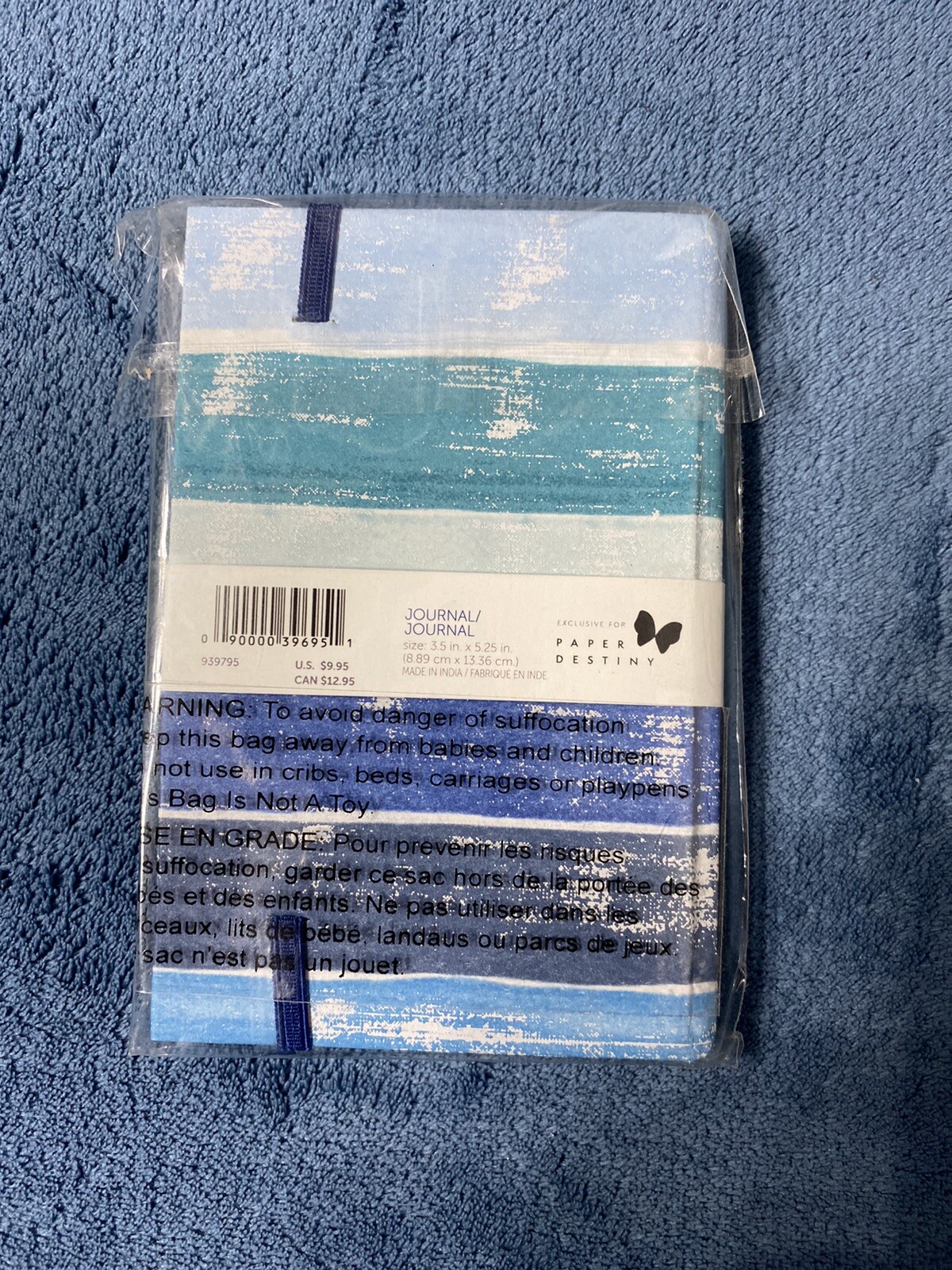Paper Destiny- (Lori Weitzner, Ode To Color) Ocean Stripes Journal -Papyrus-