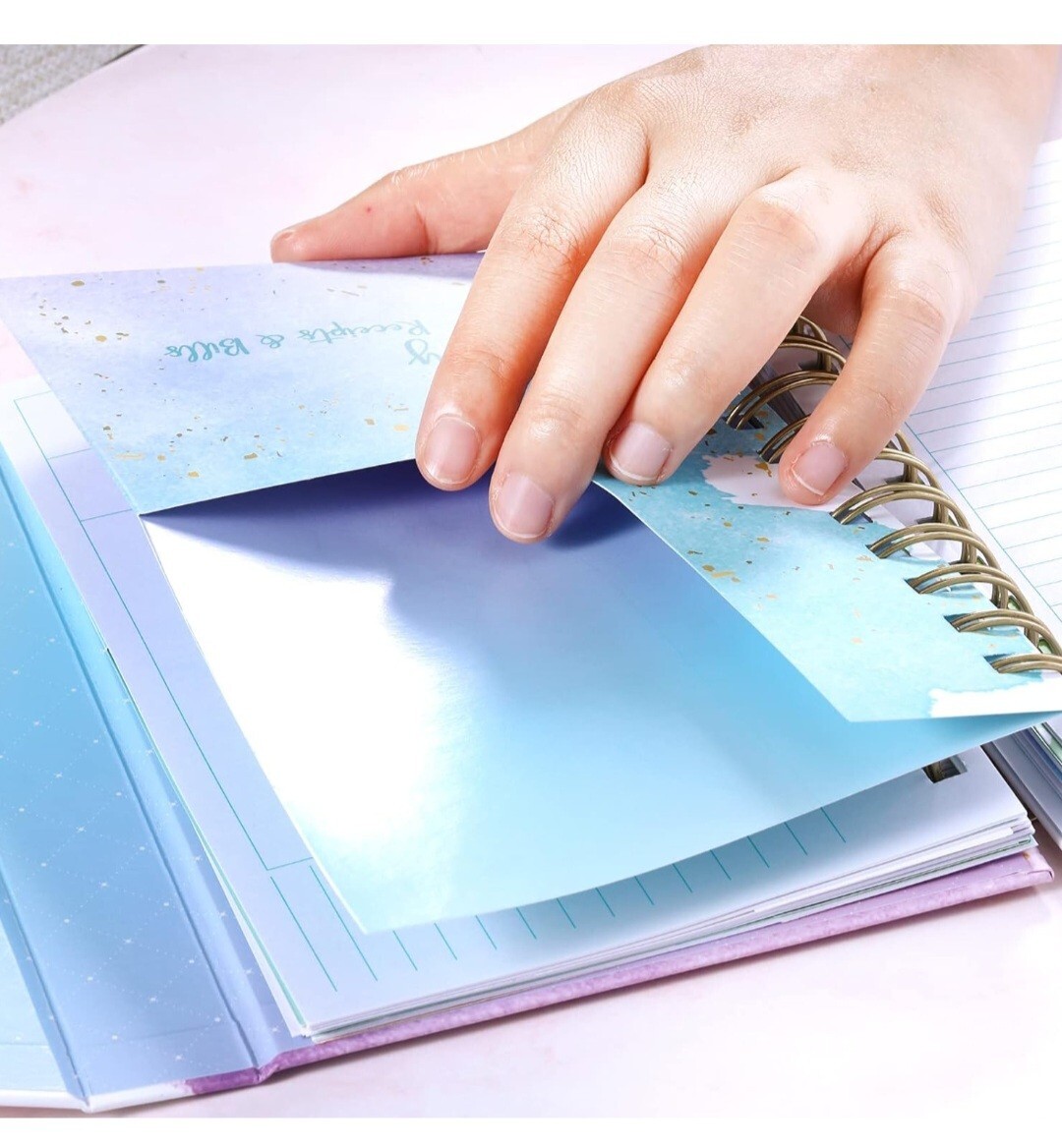 Budget Planner~12 Month Undated Budget Book~Expense Tracker~5.3″x7.6″ Pink/Blue