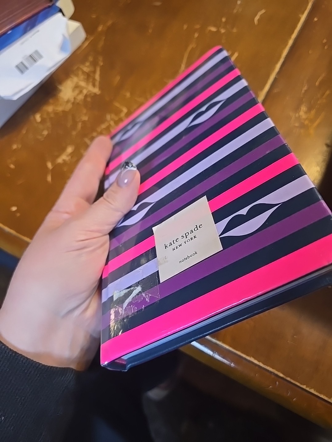 Sealed NEW LIPS STRIPE KATE SPADE TAKE NOTE LARGE NOTEBOOK JOURNAL 168 PG LINED