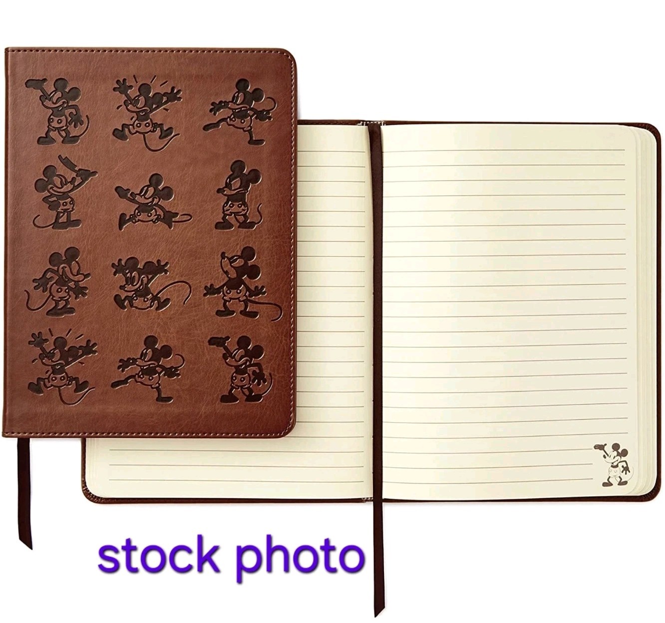 Disney Mickey Mouse Faux Leather Hardcover Journal Notebook – NWT