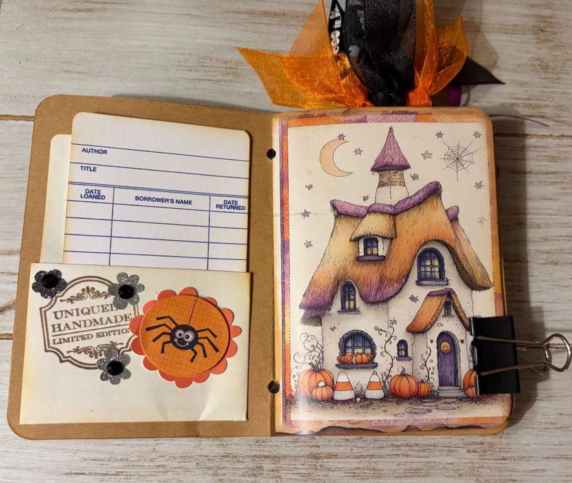Junk Journal Handmade Booklet Book Vintage “Cute Halloween” Pockets, Ephemera