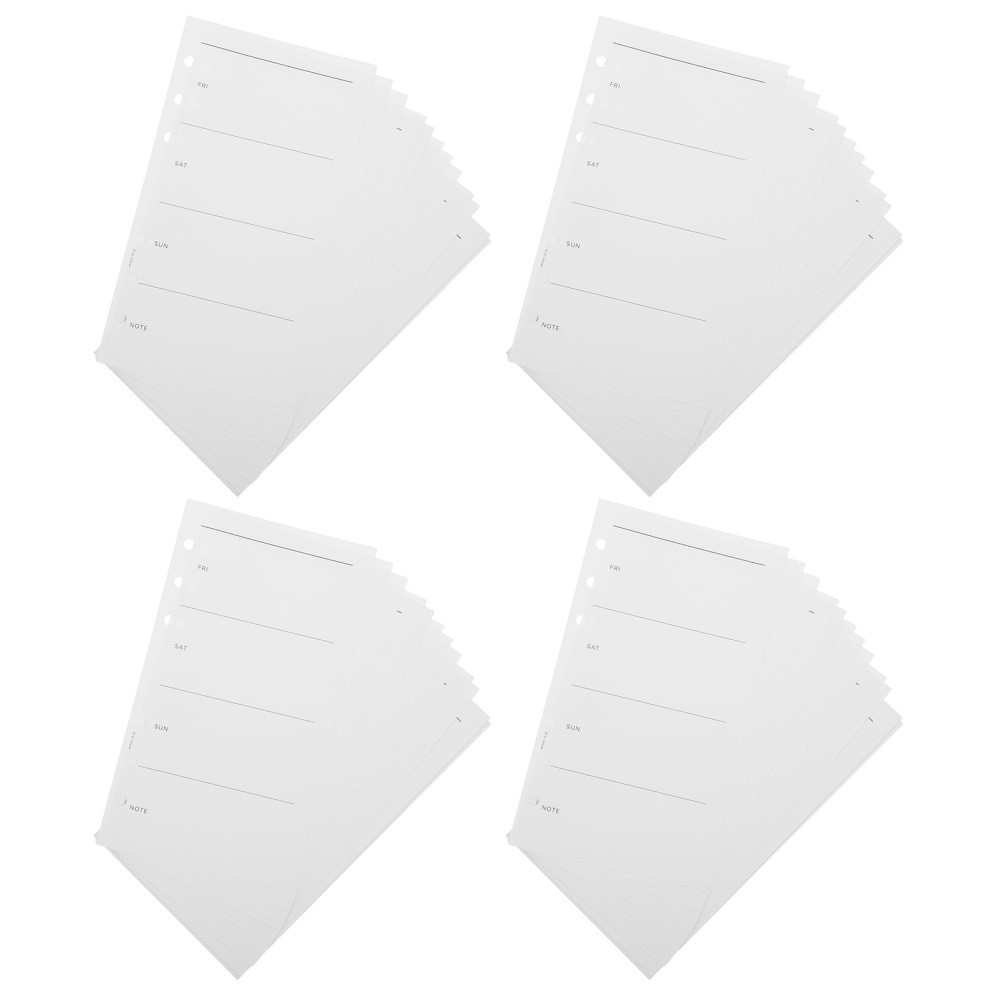 Undated A6 Weekly Planner Refills Thick Smooth Paper for 6 Ring Binder Inserts