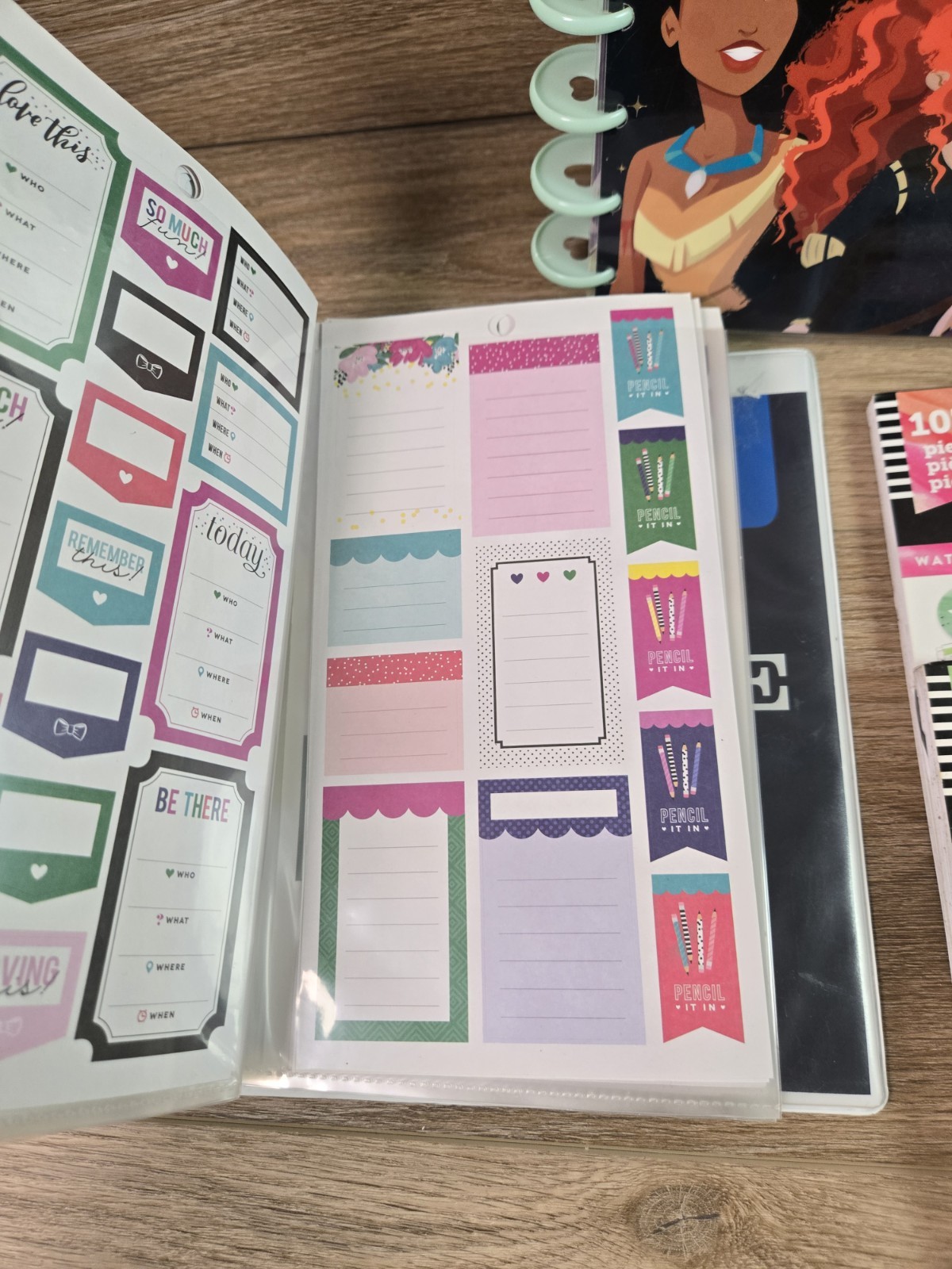 Happy Planner Haul Mix Lot. Disney Binder, 80+ Mics Calander Stickers. Get Fit