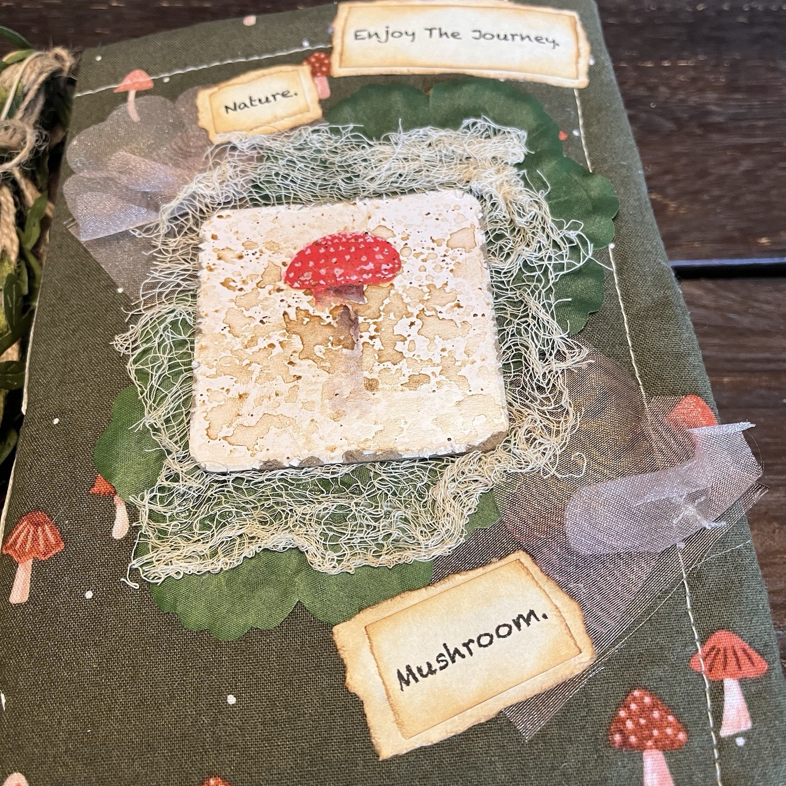 Mushroom Nature Junk Journal Woodland Softcover Decorated 3 Signatures