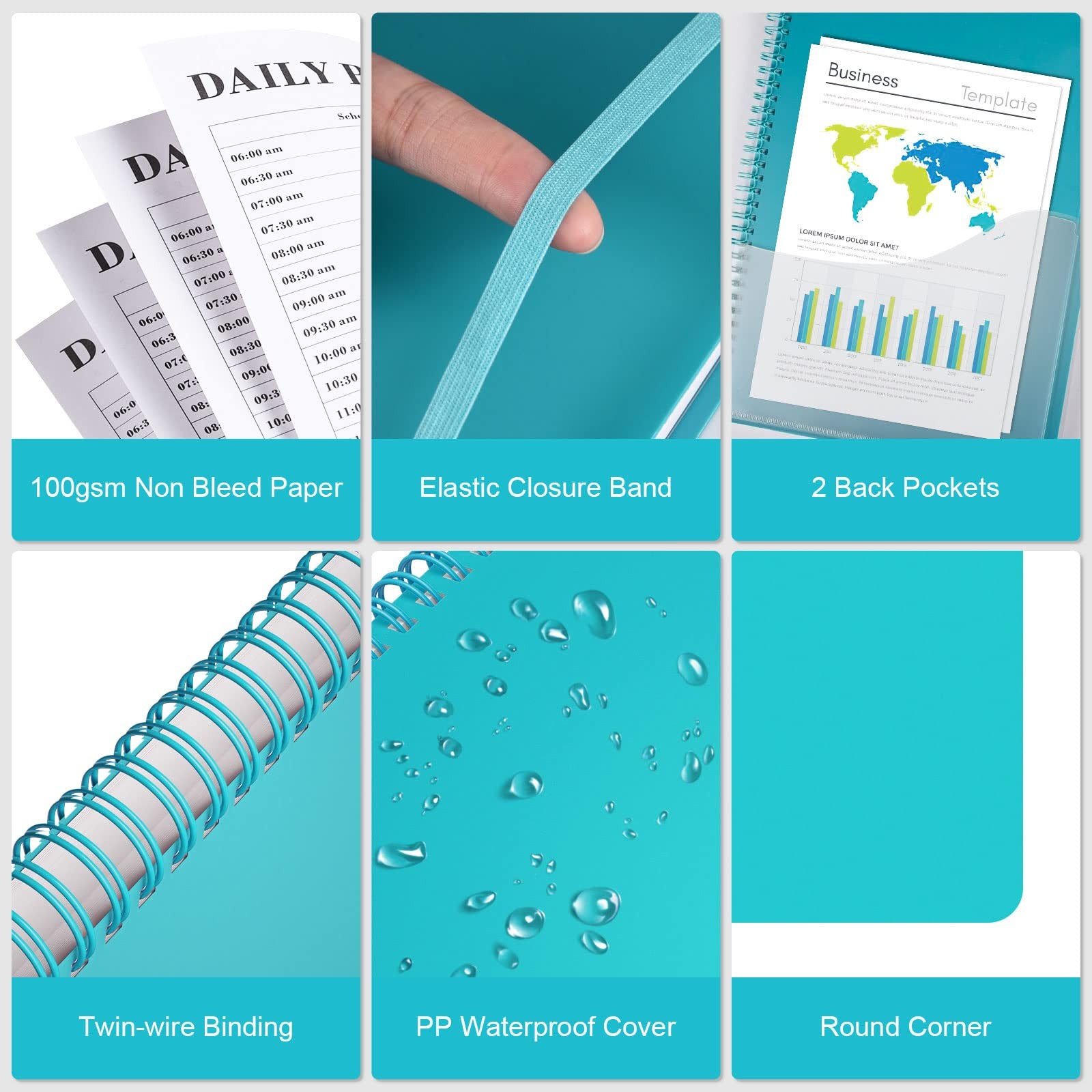 Planner Undated, Daily Planner Agenda with to Do List, Hourly Schedules for W…