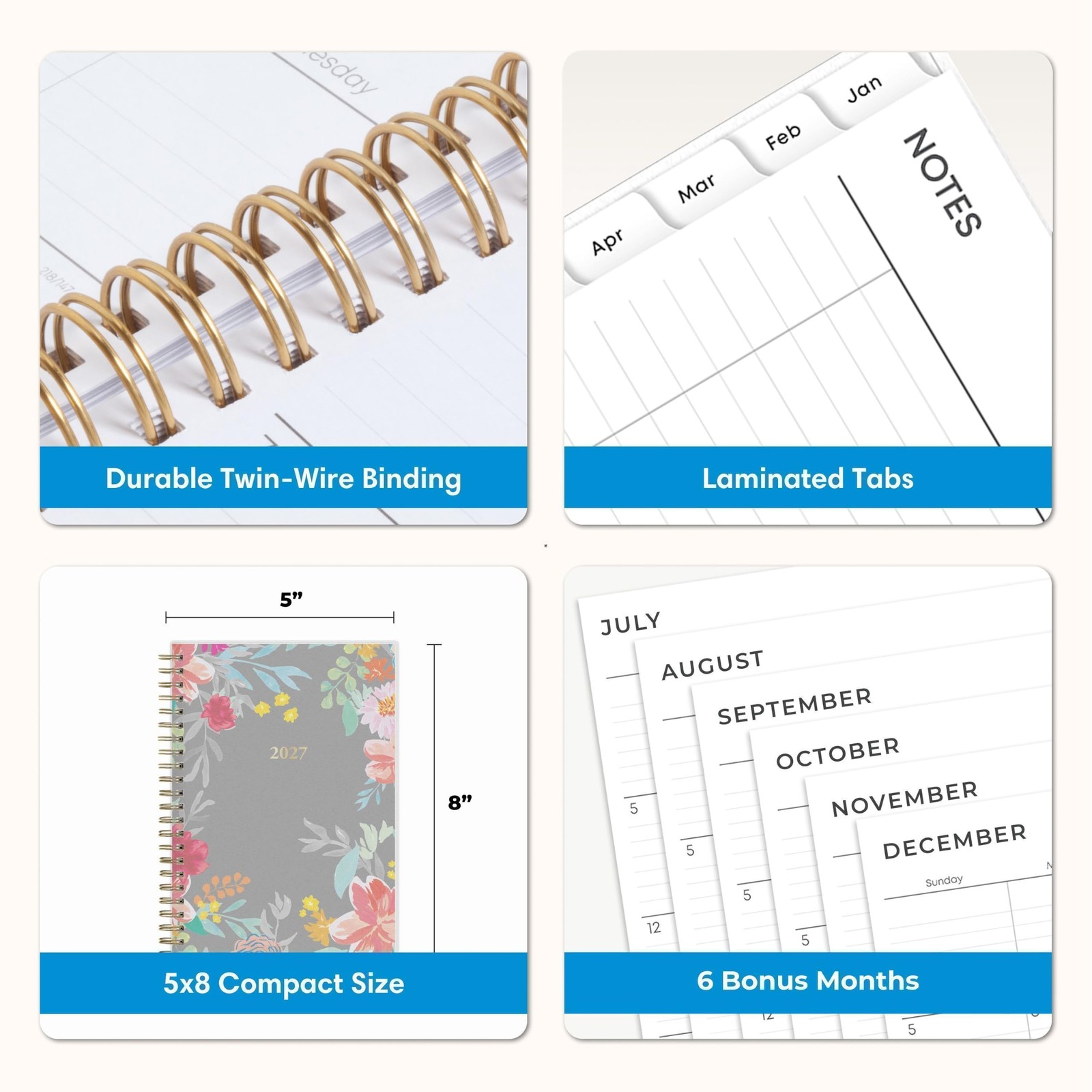 Blue Sky 2027 Weekly and Monthly Planner Calendar, January 2027 – December 20…