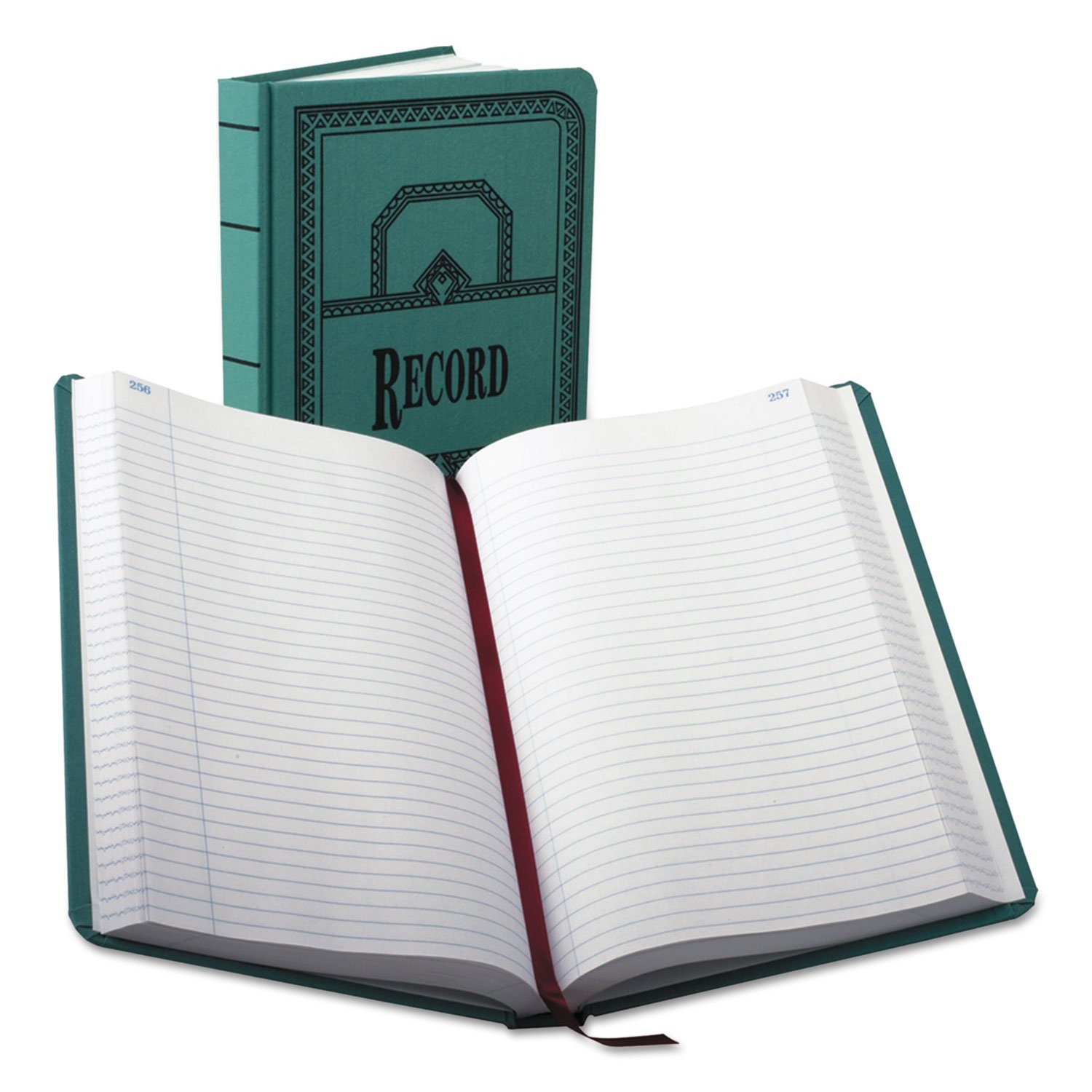 Boorum & Pease 66-500-R Record/Account Book, Record Rule, Green, 500 Pages, 1…