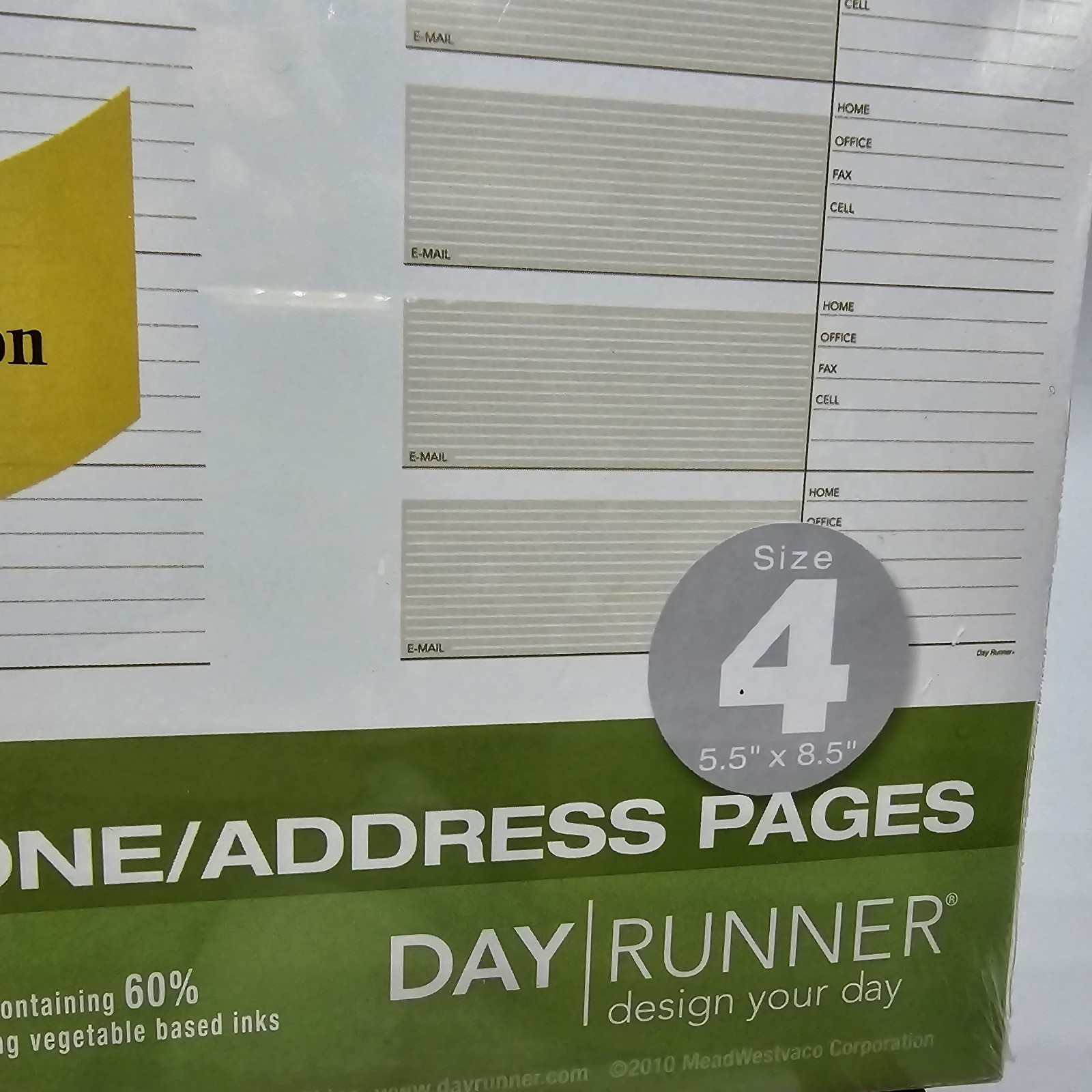 Day Runner Telephone Address Pages 3 7 ring 5.5 x 8.5 30 pg Dayrunner 011230
