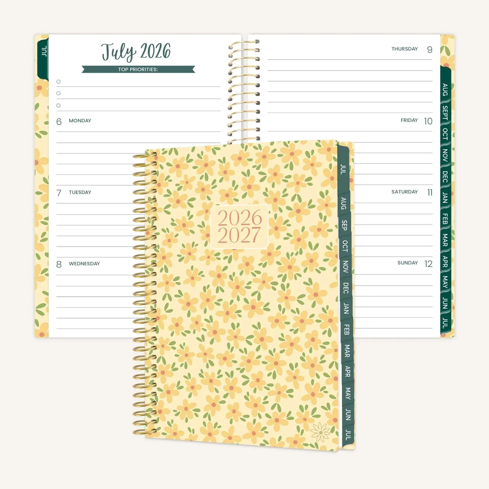 2026–27 Soft Cover Planner, 4″ x 6″ | Butter Yellow Daisies
